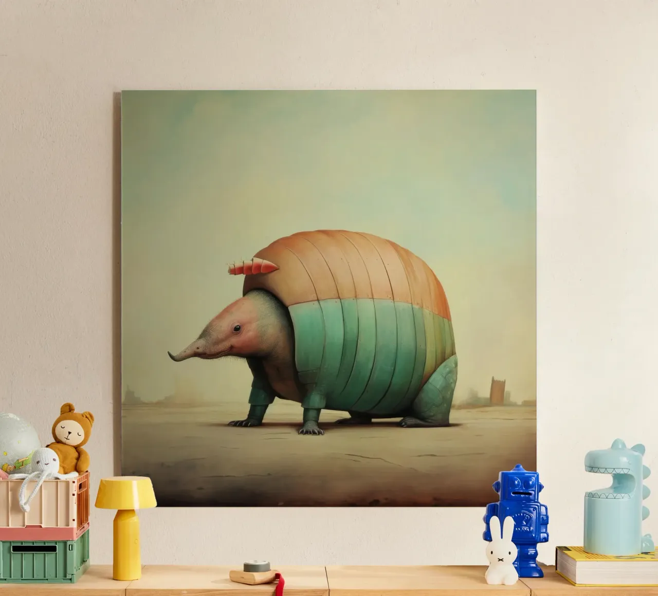 Minimal Armadillo acrylic glass by Minimal Animal Art