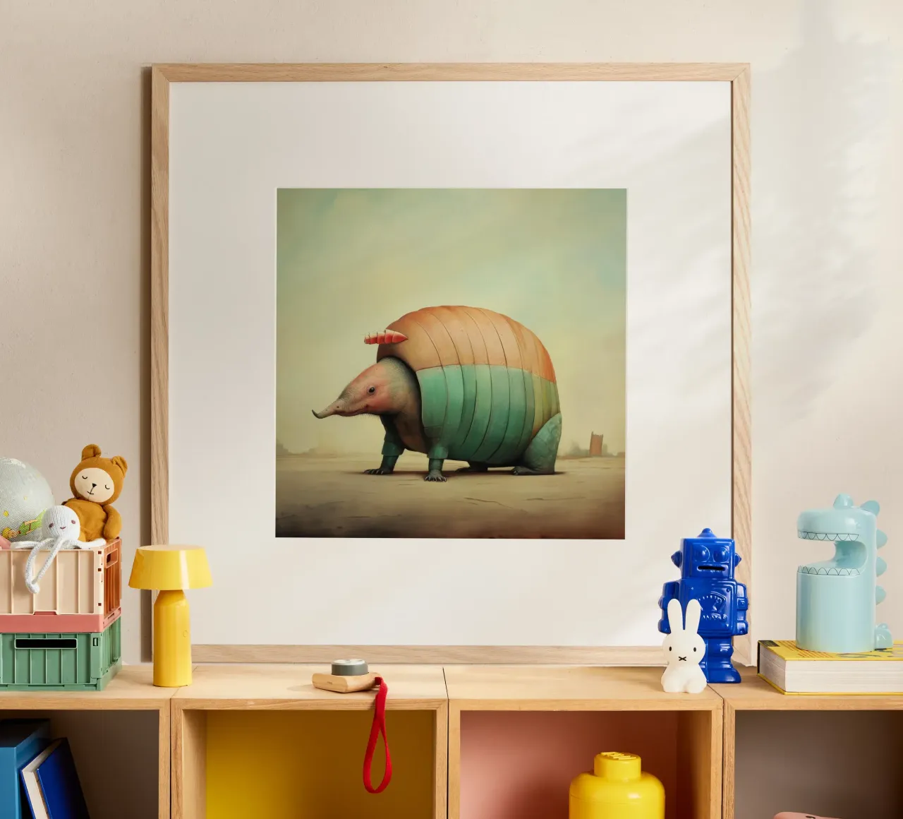 Minimo Armadillo poster da Minimal Animal Art
