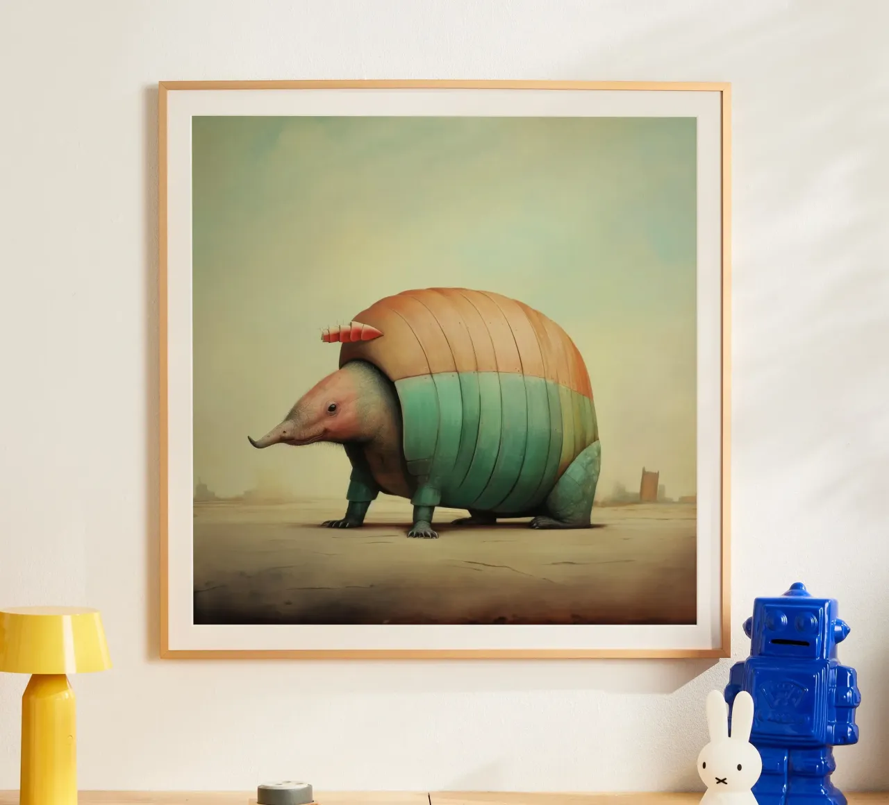 Minimo Armadillo poster da Minimal Animal Art