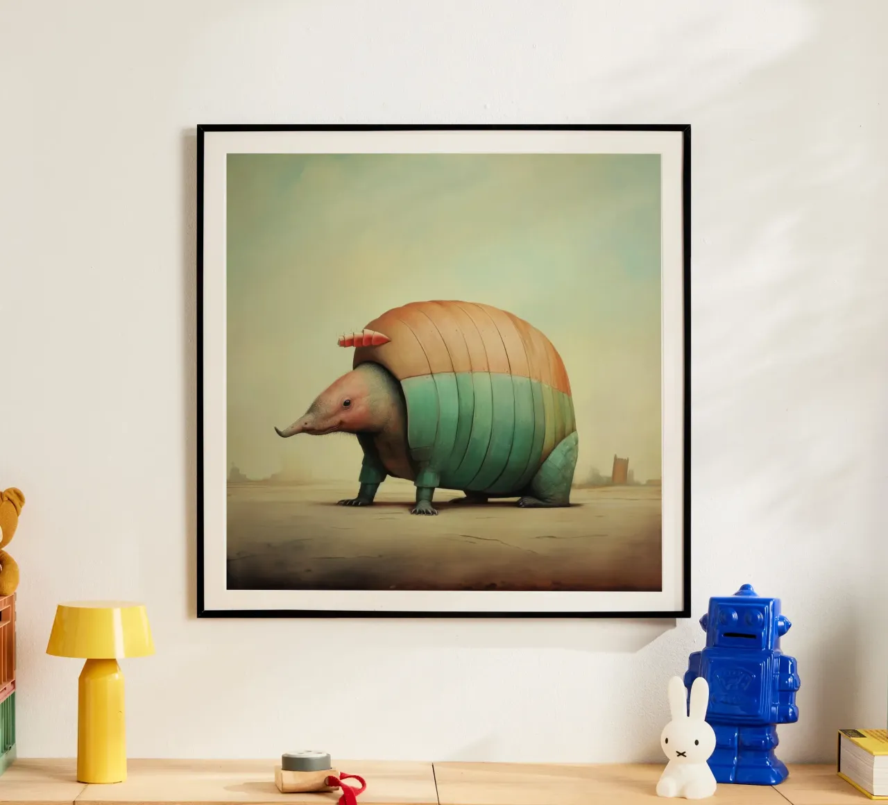 Minimo Armadillo poster da Minimal Animal Art