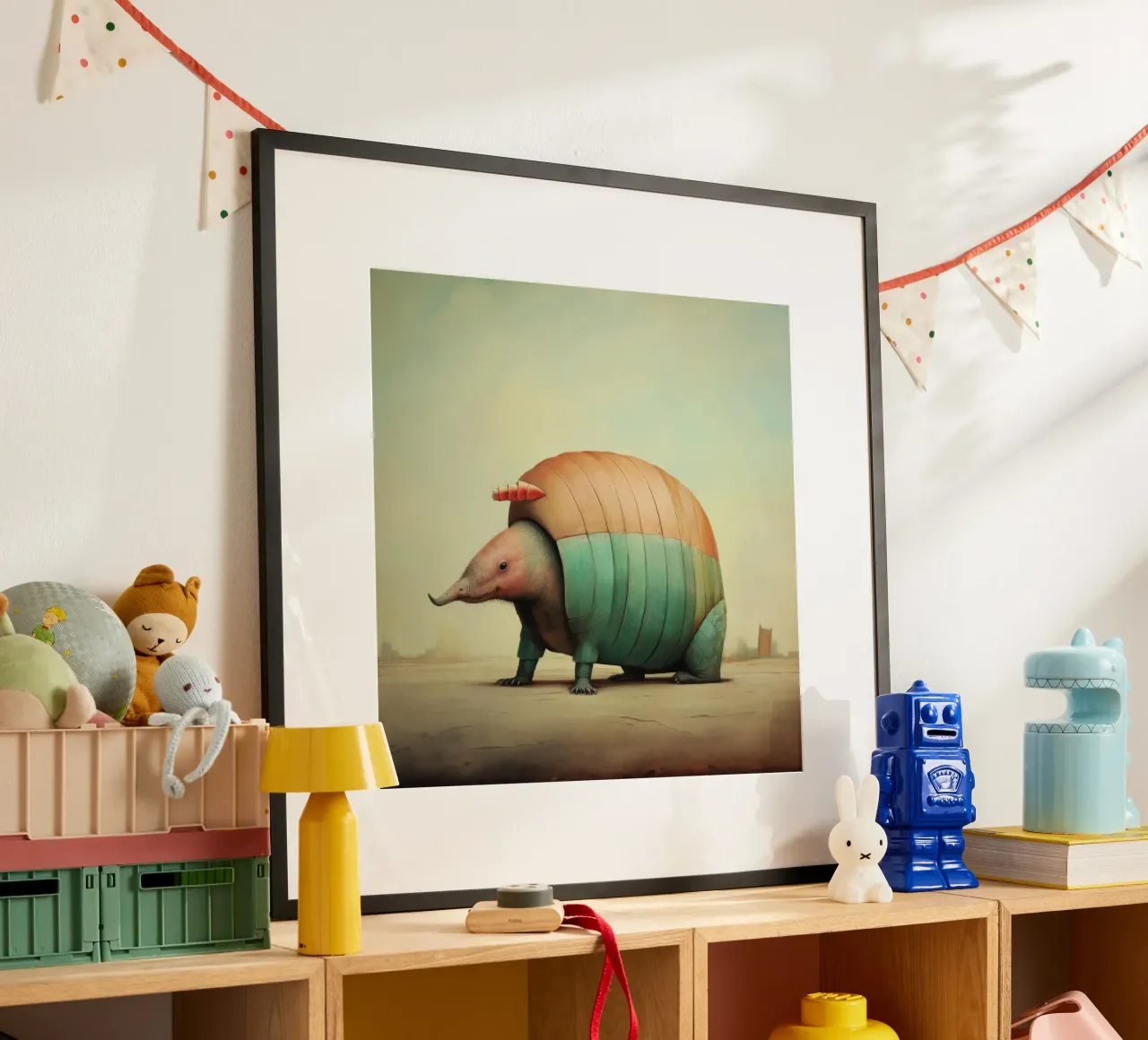 Minimo Armadillo poster da Minimal Animal Art