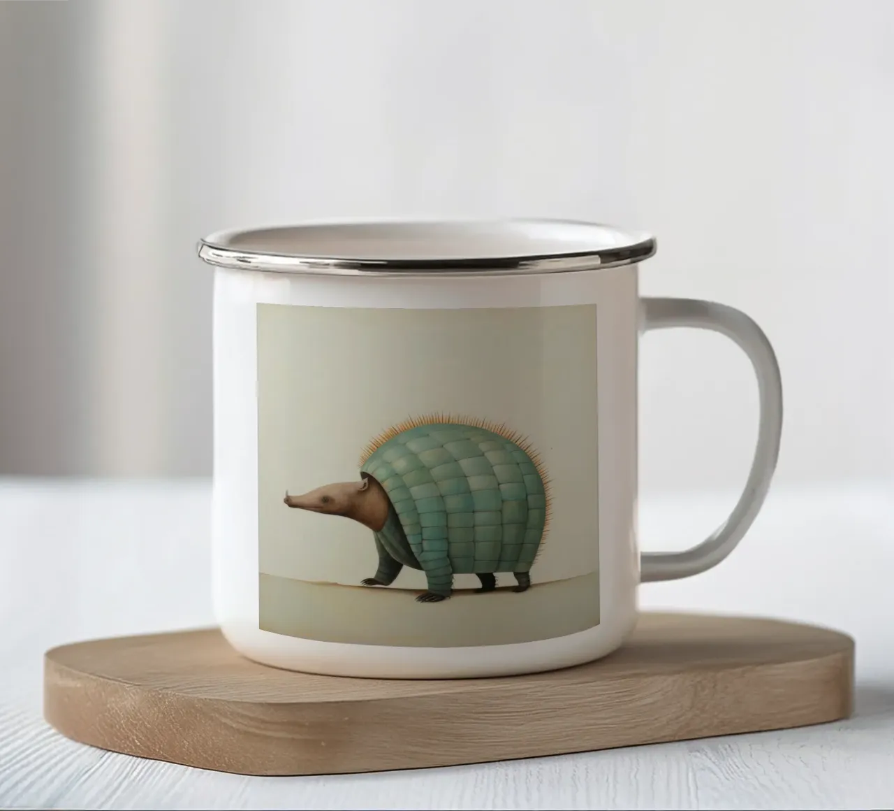 Armadillo minimo 1 tazza in smalto da Minimal Animal Art