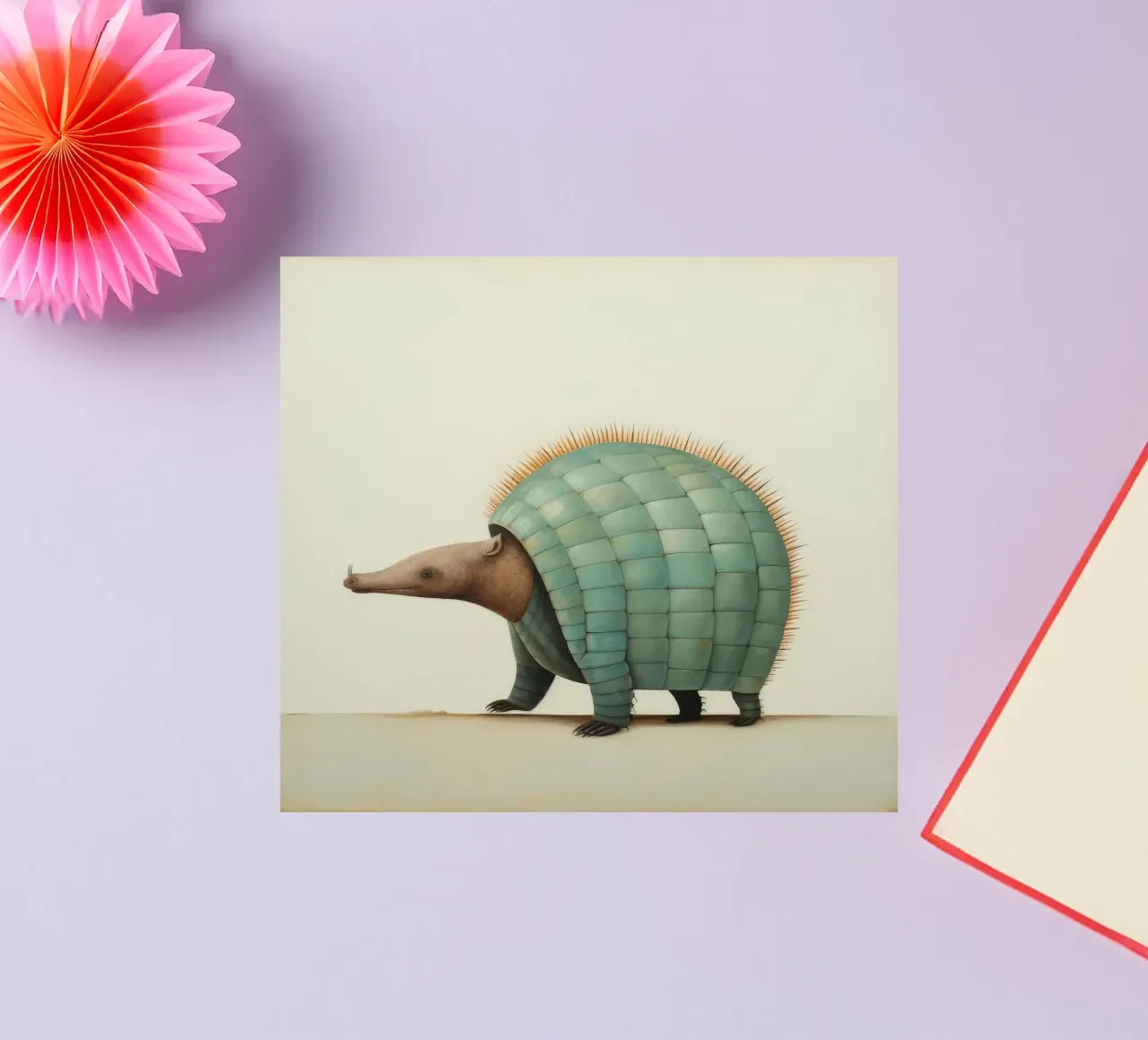 Armadillo minimo 1 adesivo da Minimal Animal Art