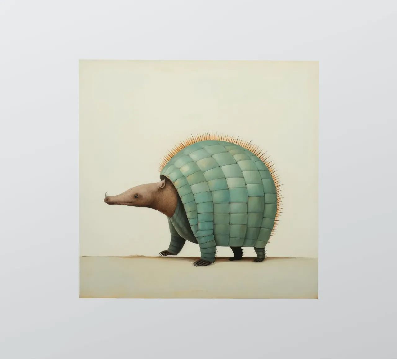 Armadillo minimo 1 adesivo da Minimal Animal Art