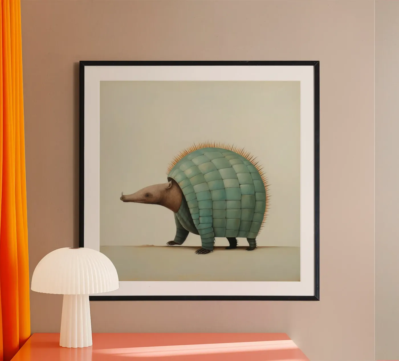 Minimo Armadillo poster da Minimal Animal Art