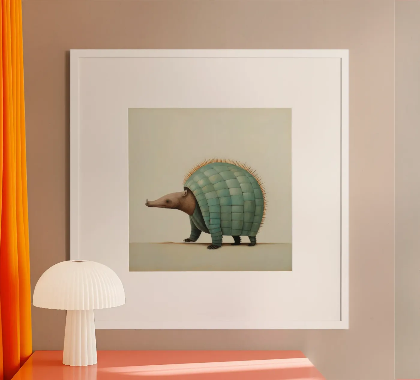 Minimo Armadillo poster da Minimal Animal Art