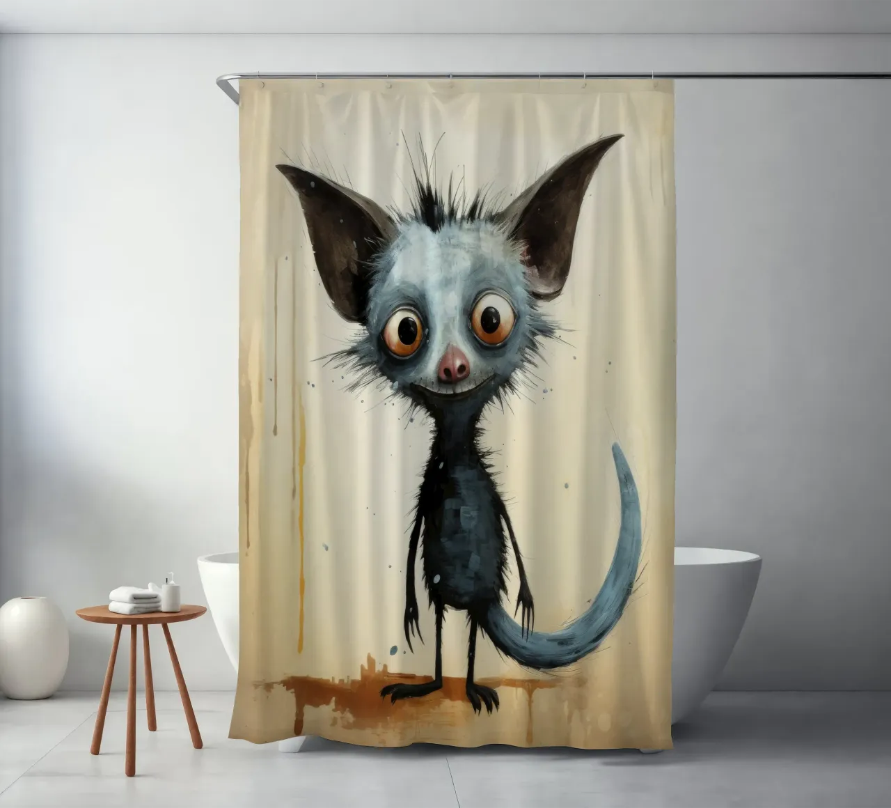 Minimale Aye aye 2 rideau de douche de Minimal Animal Art