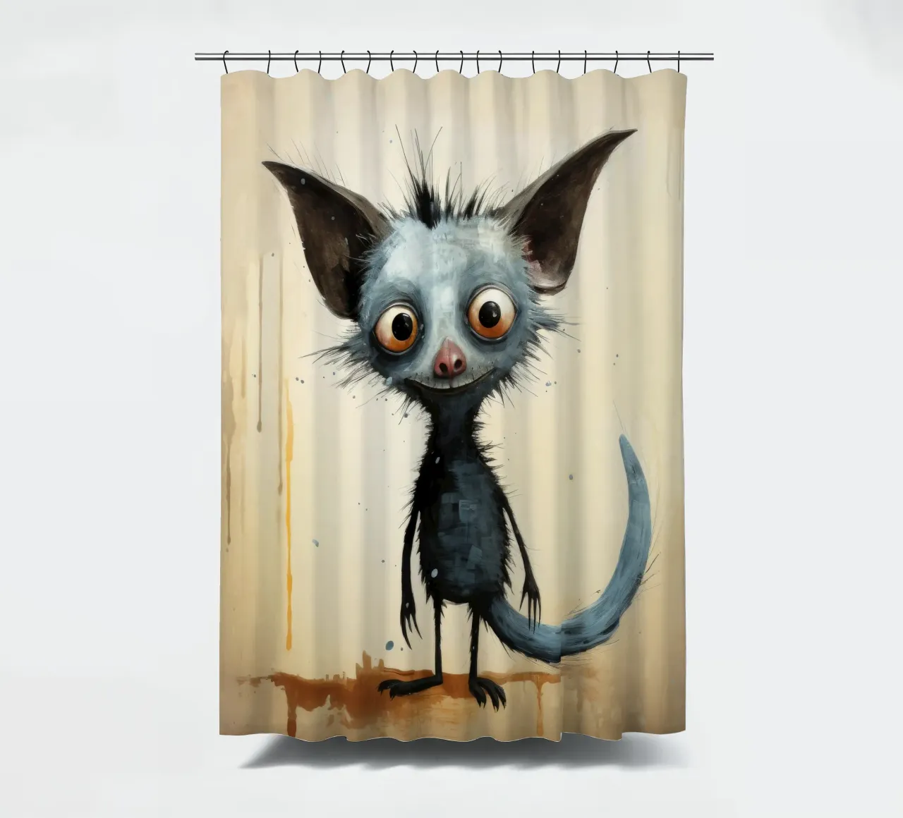 Minimale Aye aye 2 rideau de douche de Minimal Animal Art