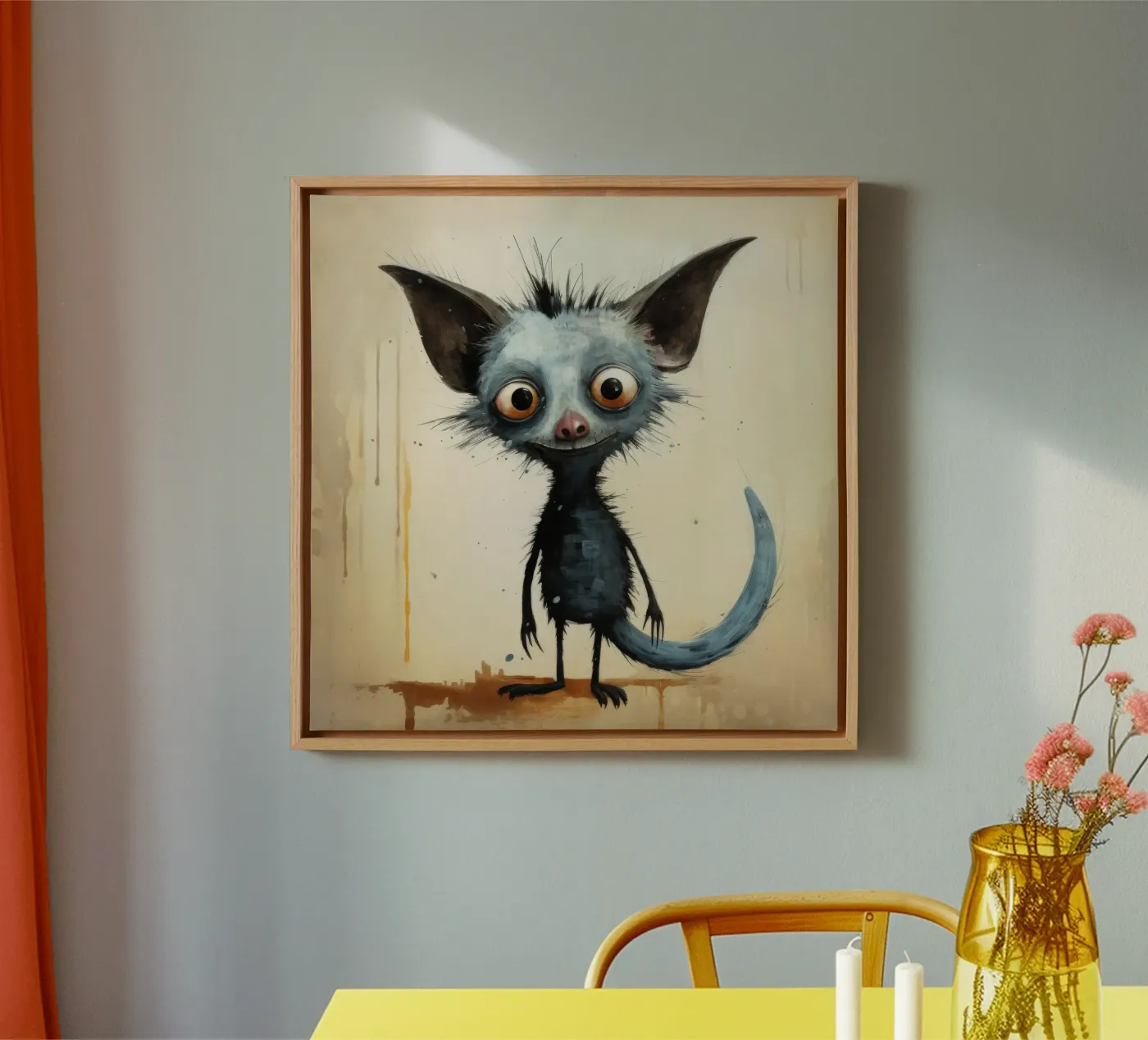 Minimo Aye aye tela da Minimal Animal Art