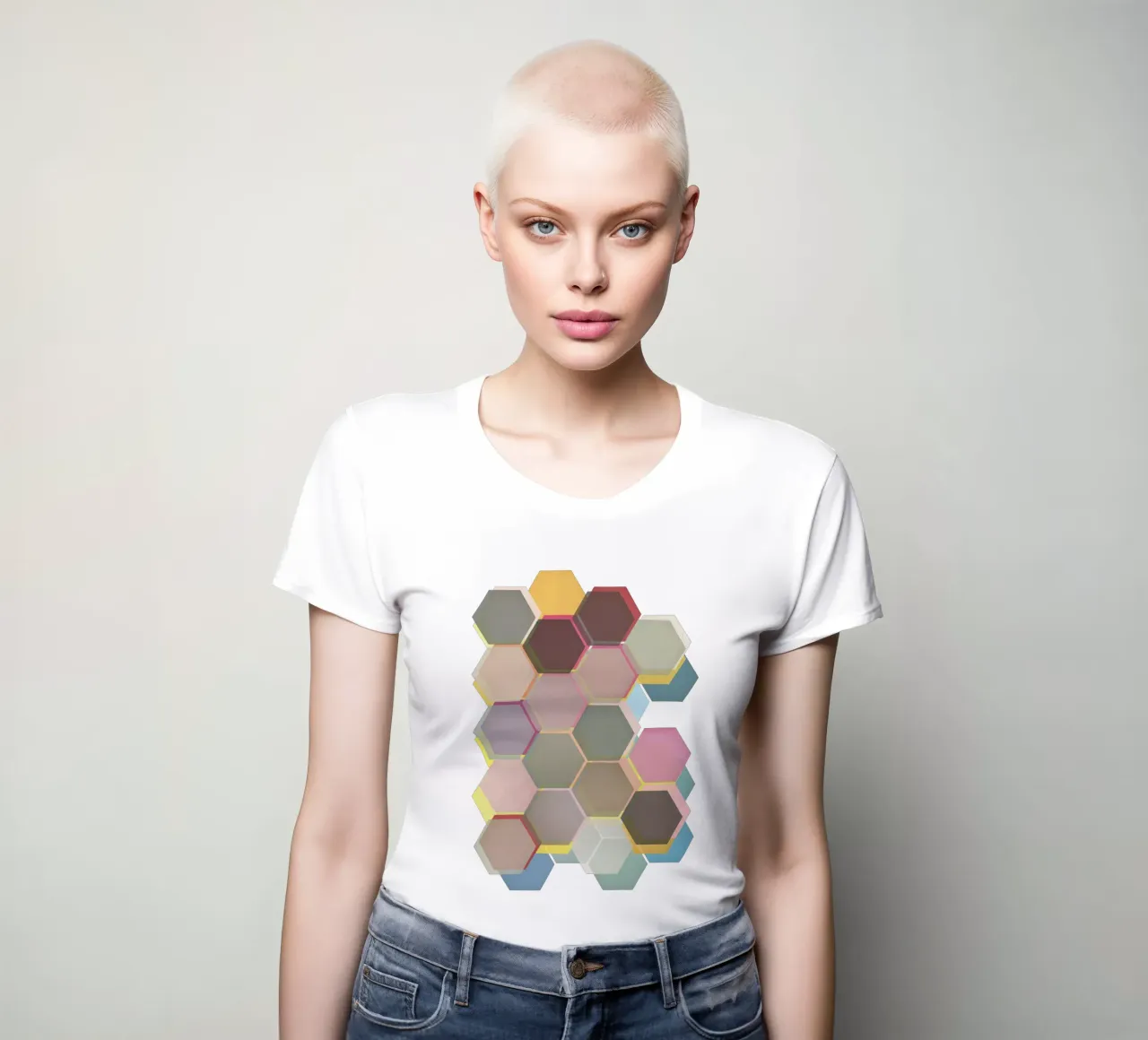 Layered Honeycomb women's fitted t-shirt by Cassia Beck Collage