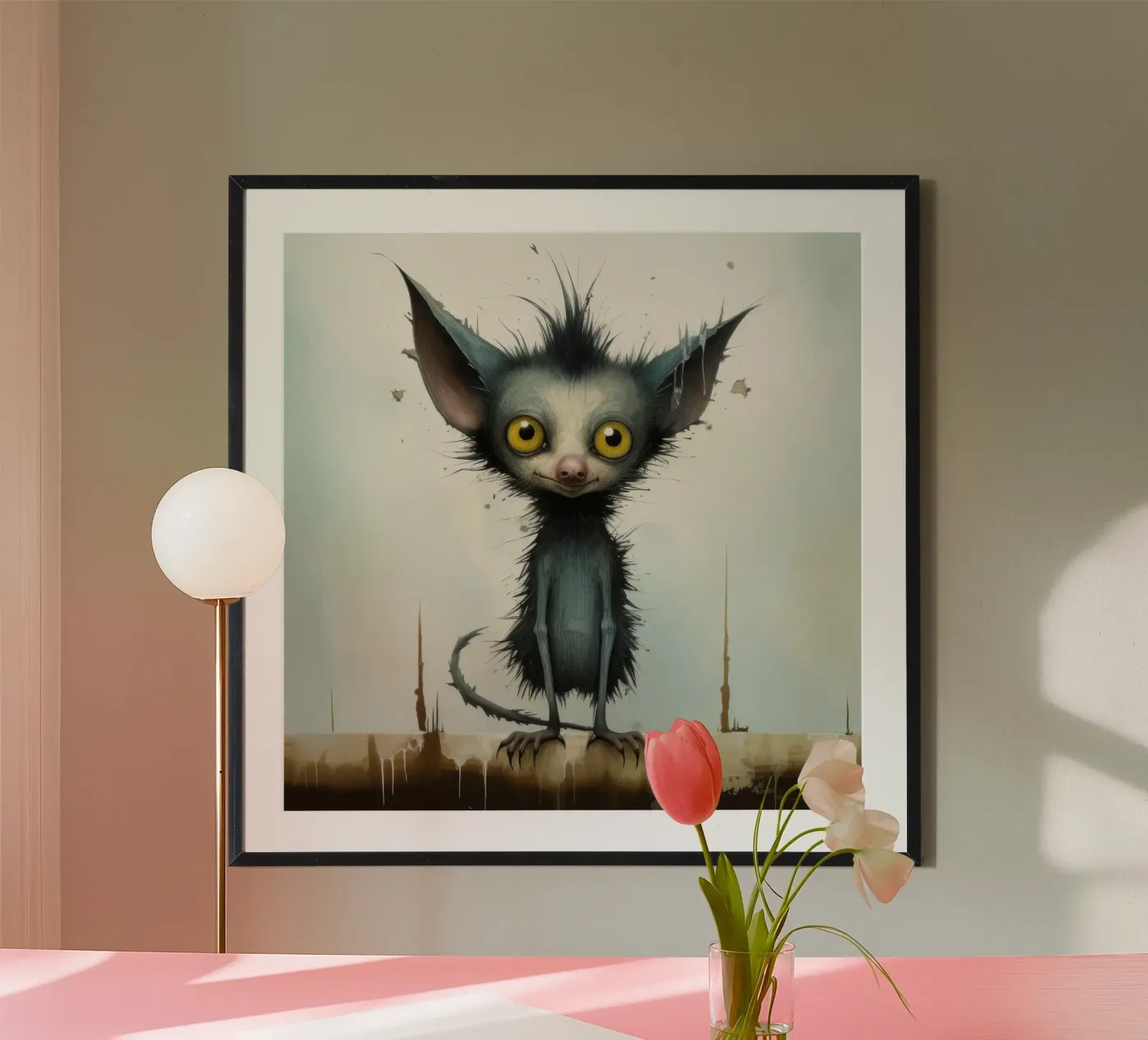 Minimo Aye aye poster da Minimal Animal Art