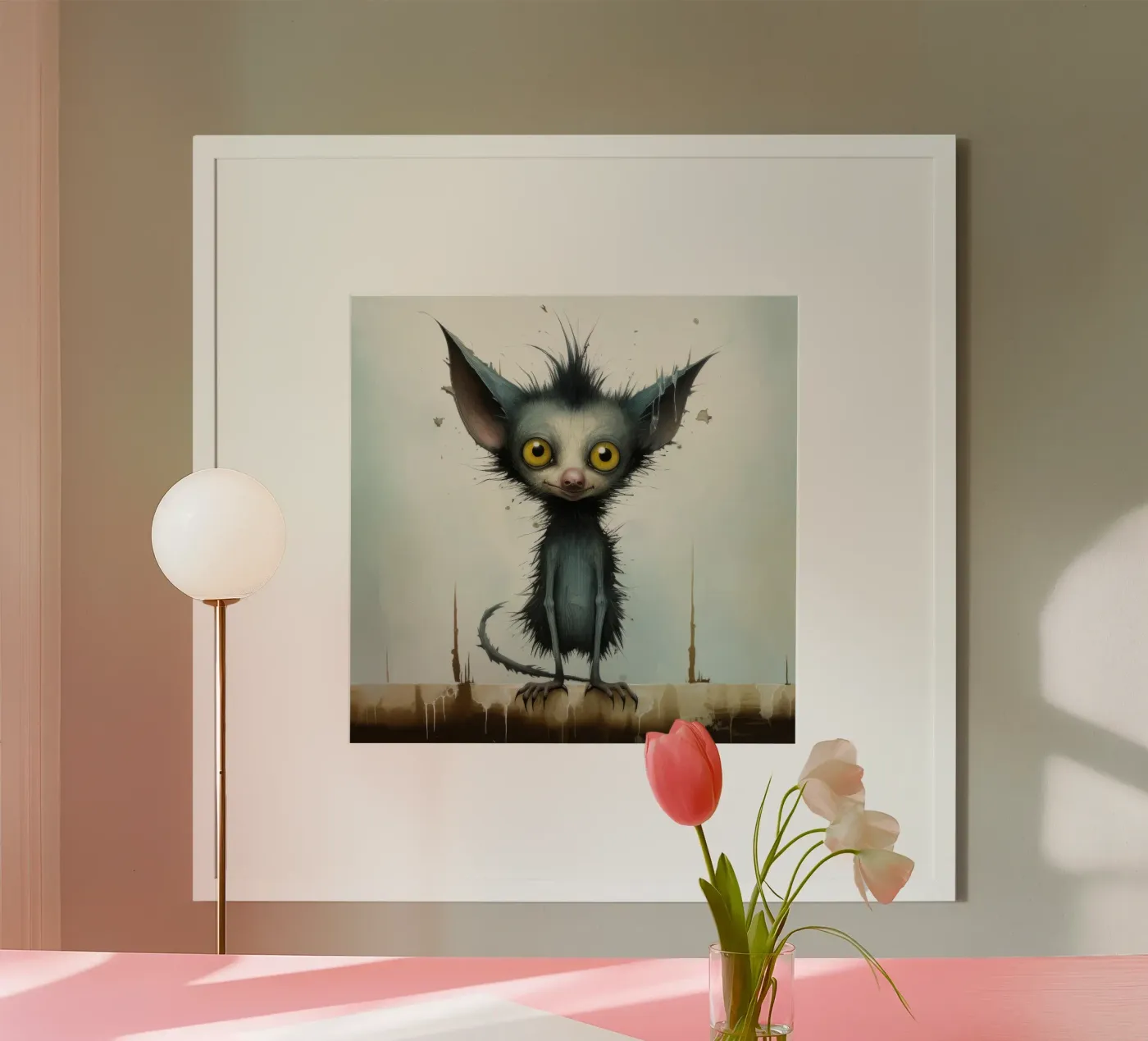 Minimo Aye aye poster da Minimal Animal Art