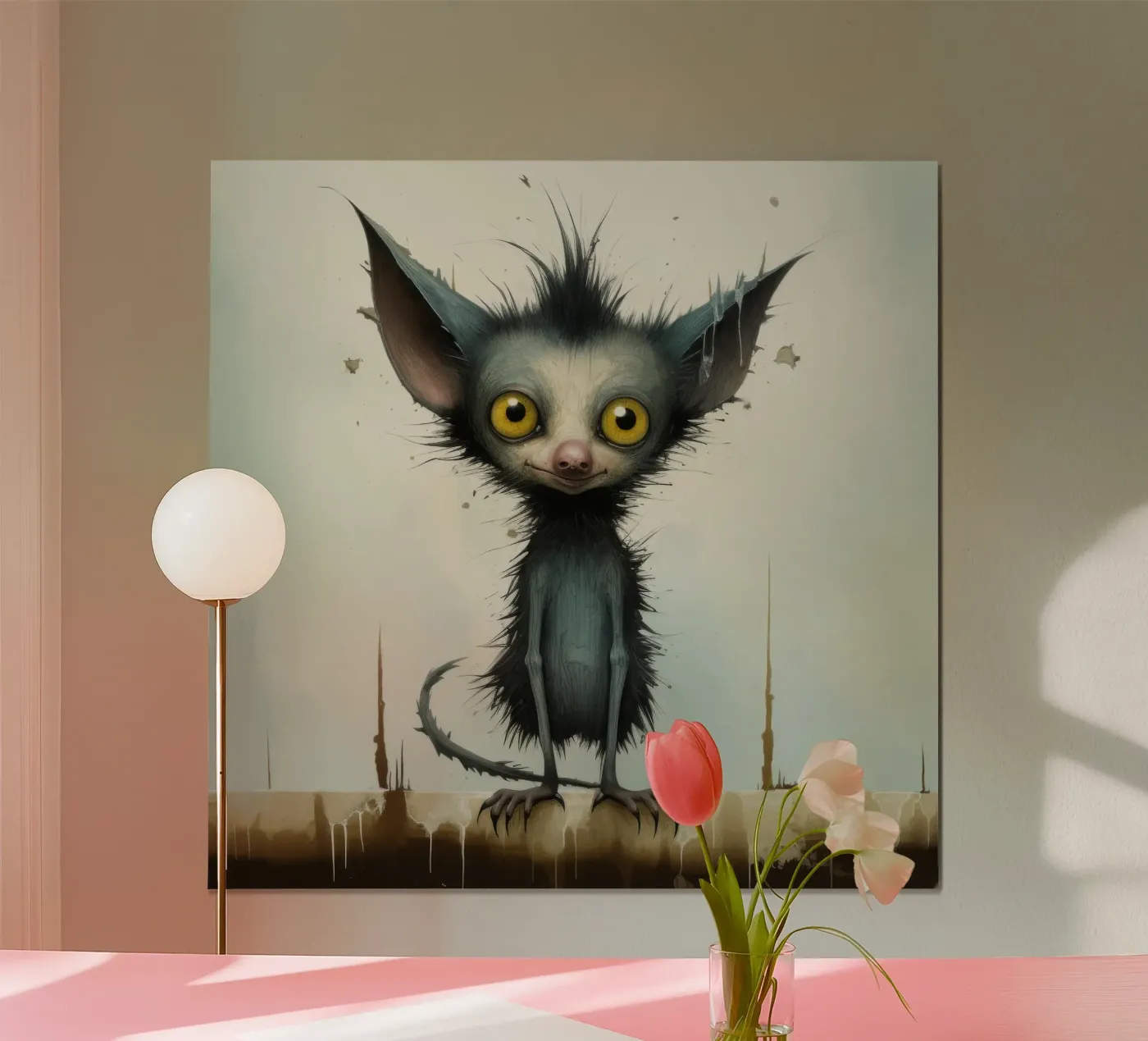 Minimo Aye aye poster da Minimal Animal Art