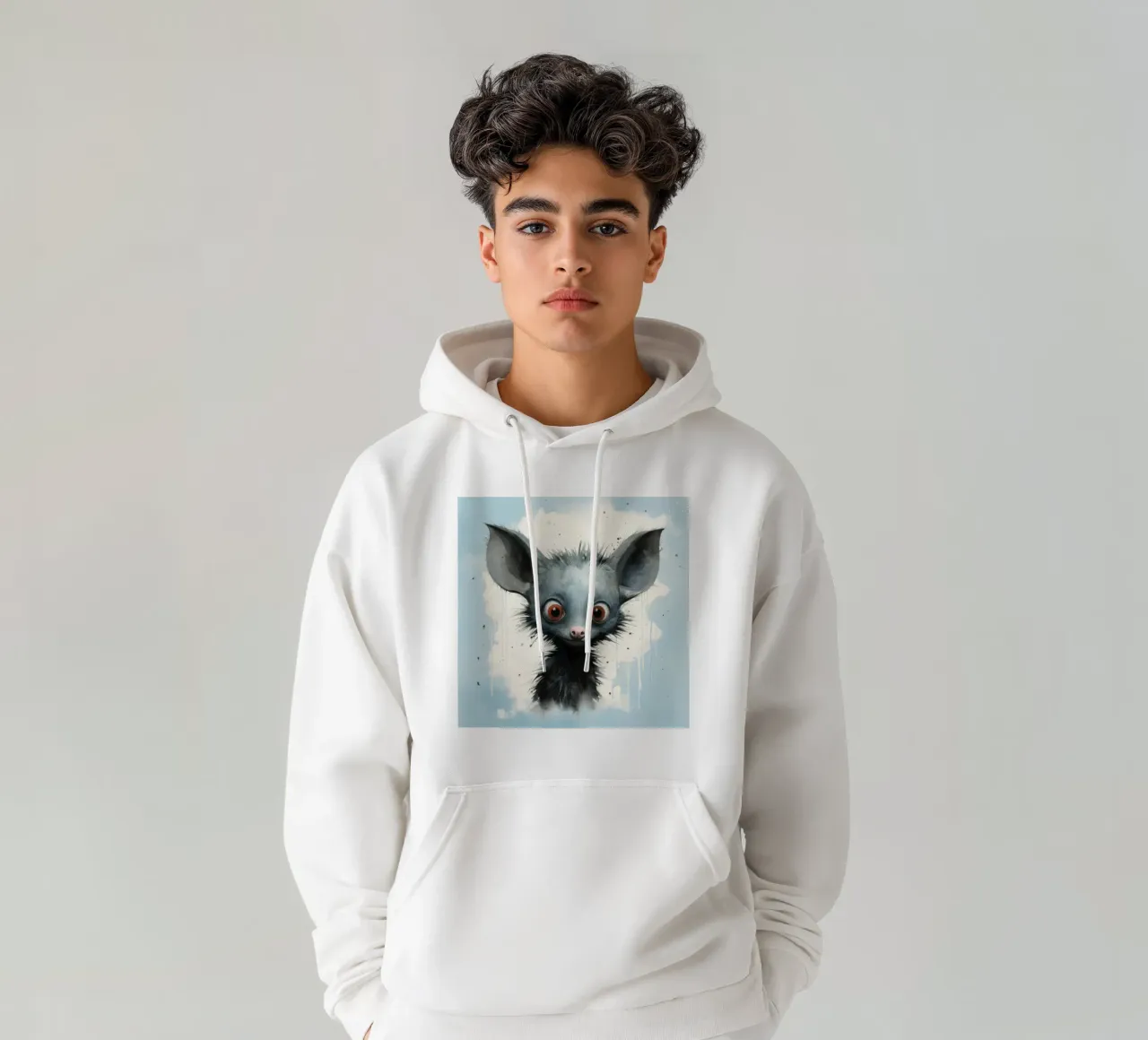 Minimo Sì Sì 4 felpa con cappuccio da Minimal Animal Art