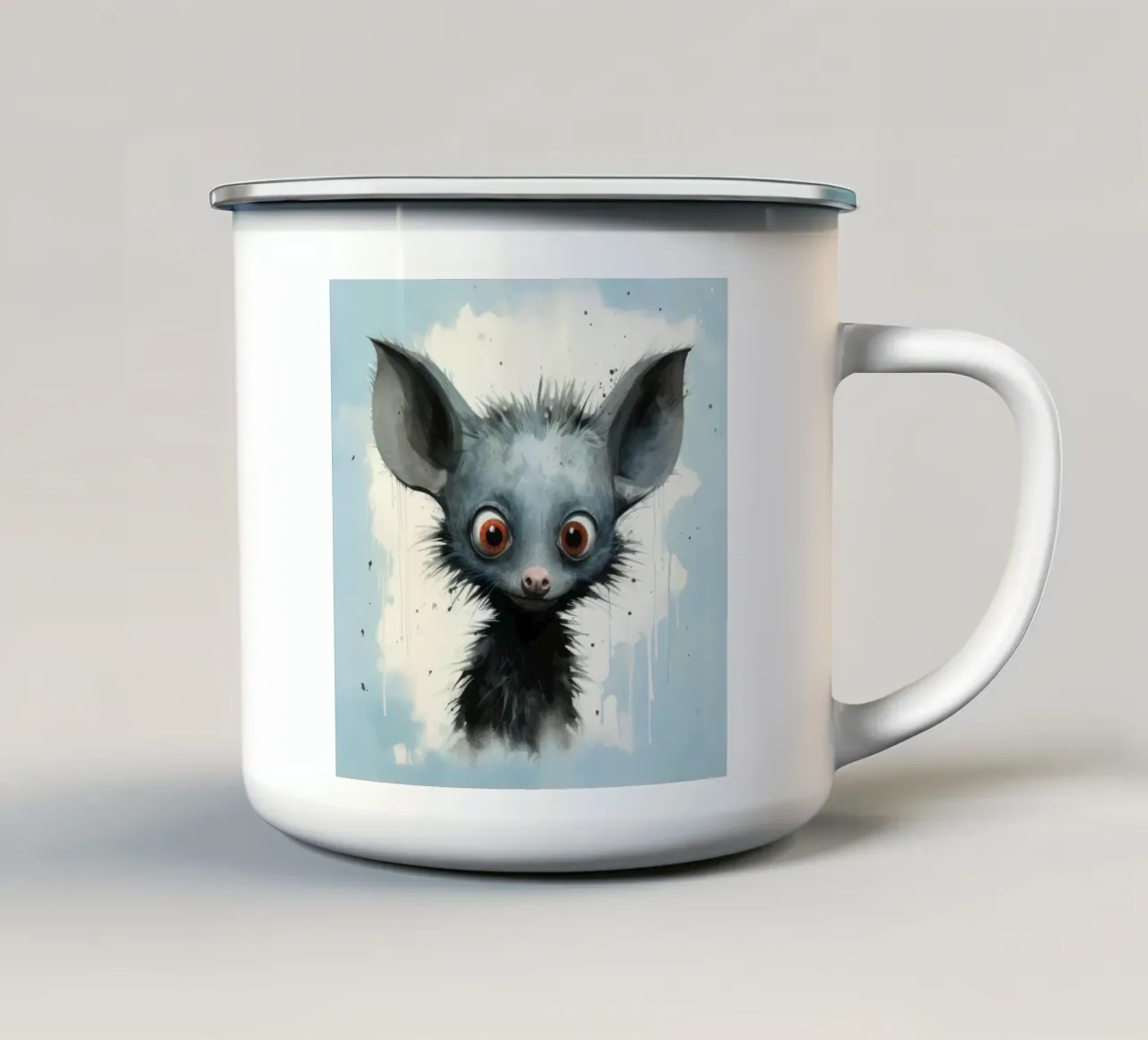 Minimal Ja Ja 4 Emaille Tasse von Minimal Animal Art