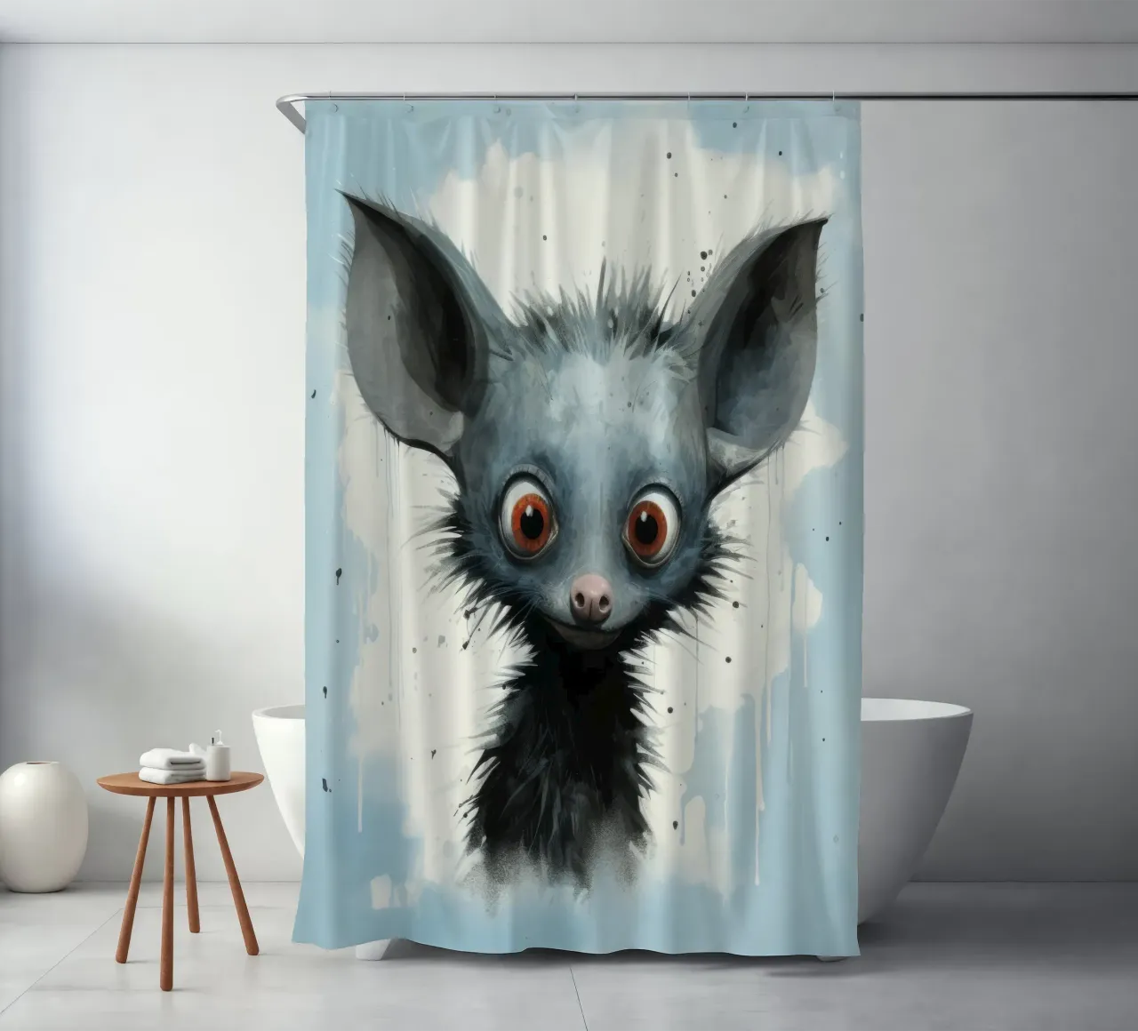 Minimale Aye aye 4 rideau de douche de Minimal Animal Art