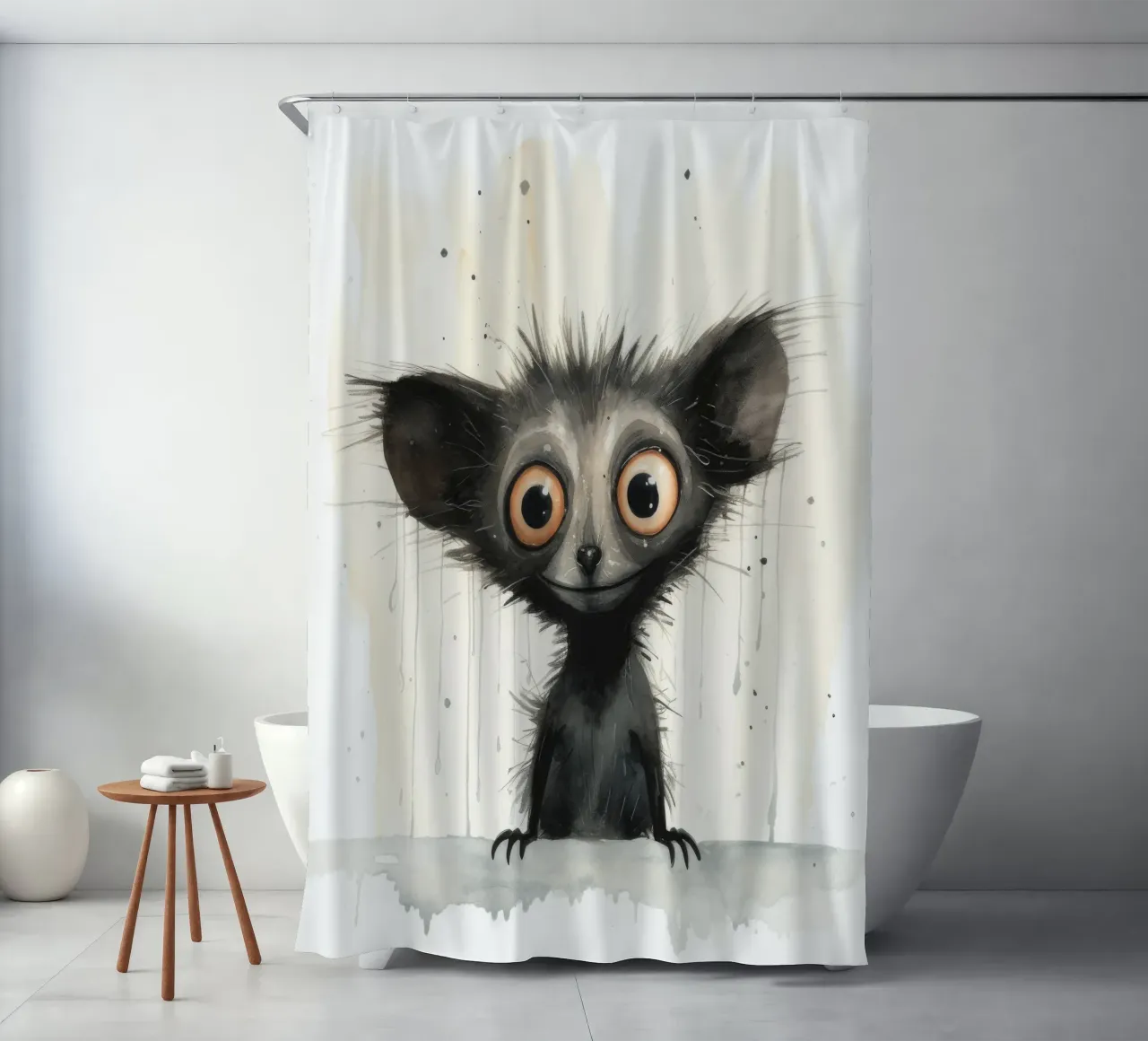 Minimal Ja Ja 1 Duschvorhang von Minimal Animal Art