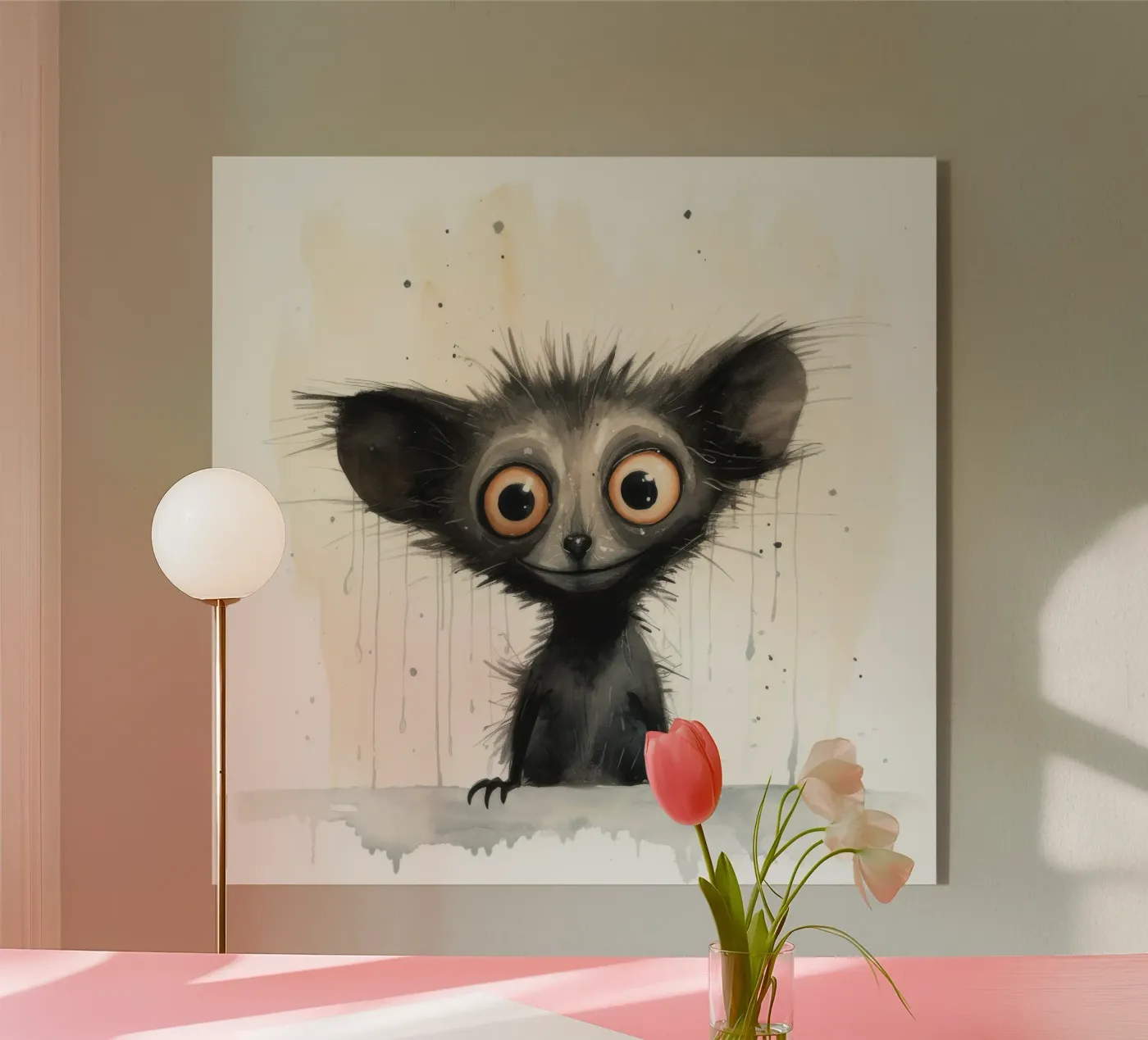 Minimo Aye aye plexiglass da Minimal Animal Art