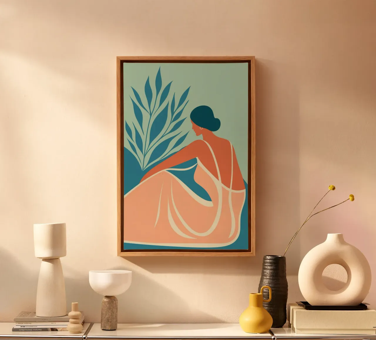 Il rumore del mare | Donna sulla spiaggia tela da Autofocus