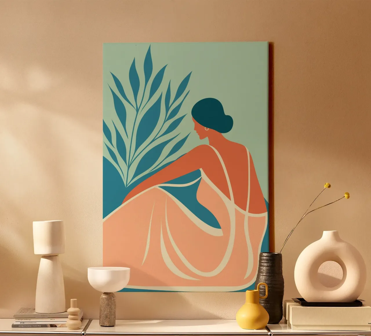 Il rumore del mare | Donna sulla spiaggia tela da Autofocus