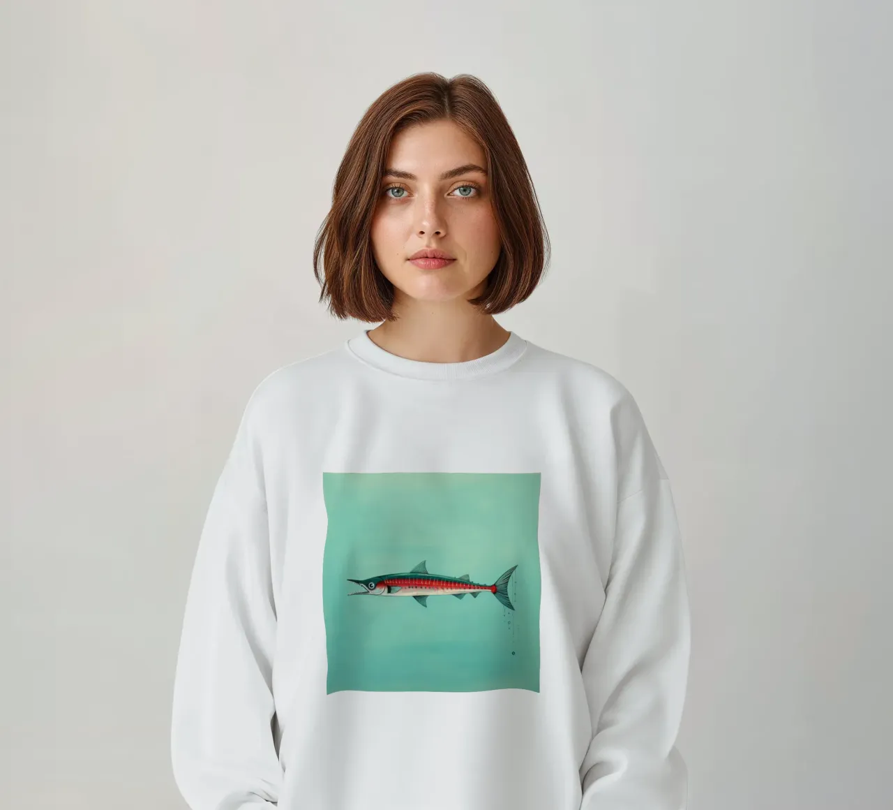 Barracuda minimo 2 felpa da Minimal Animal Art