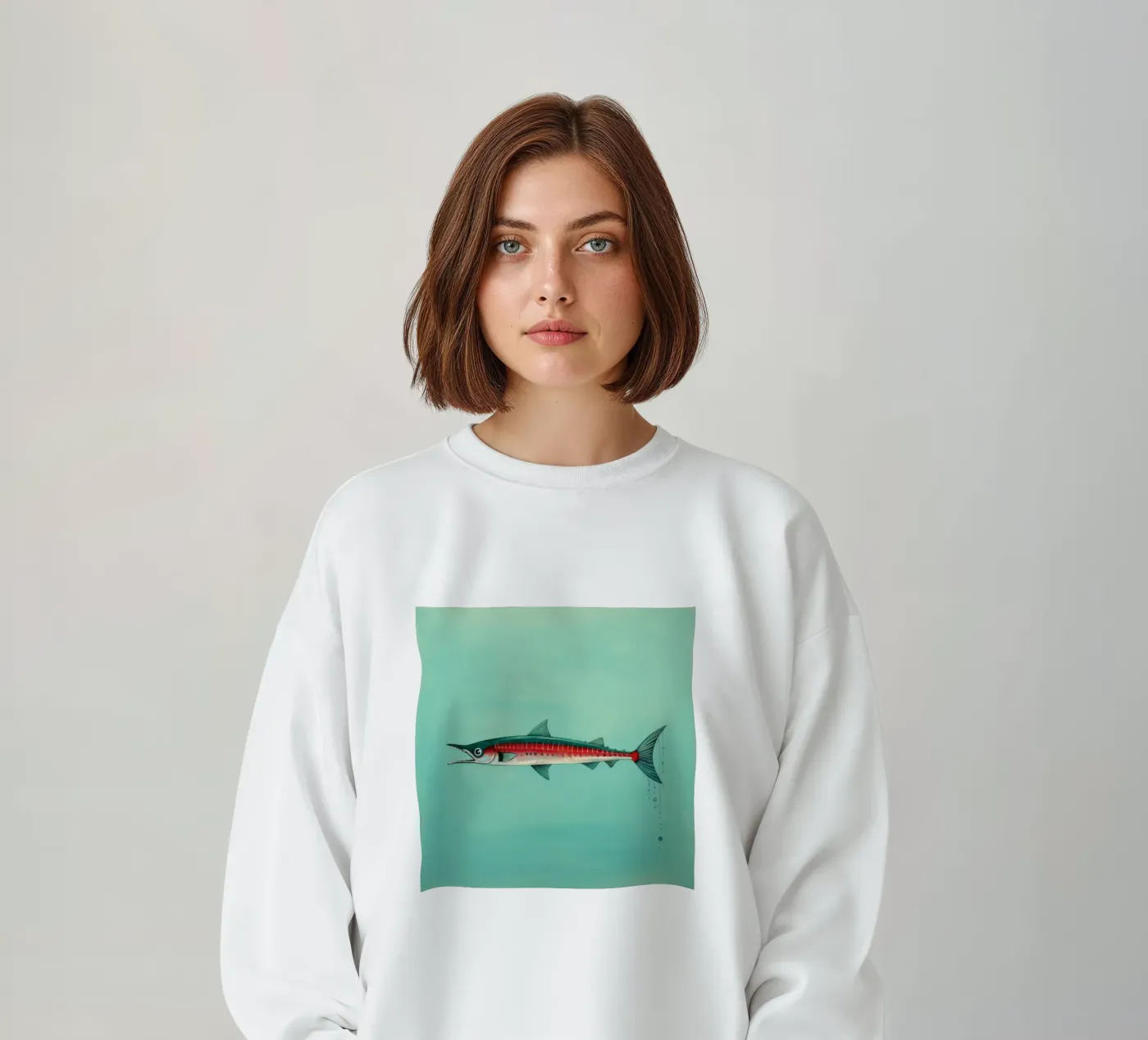 Barracuda minimo felpa da Minimal Animal Art