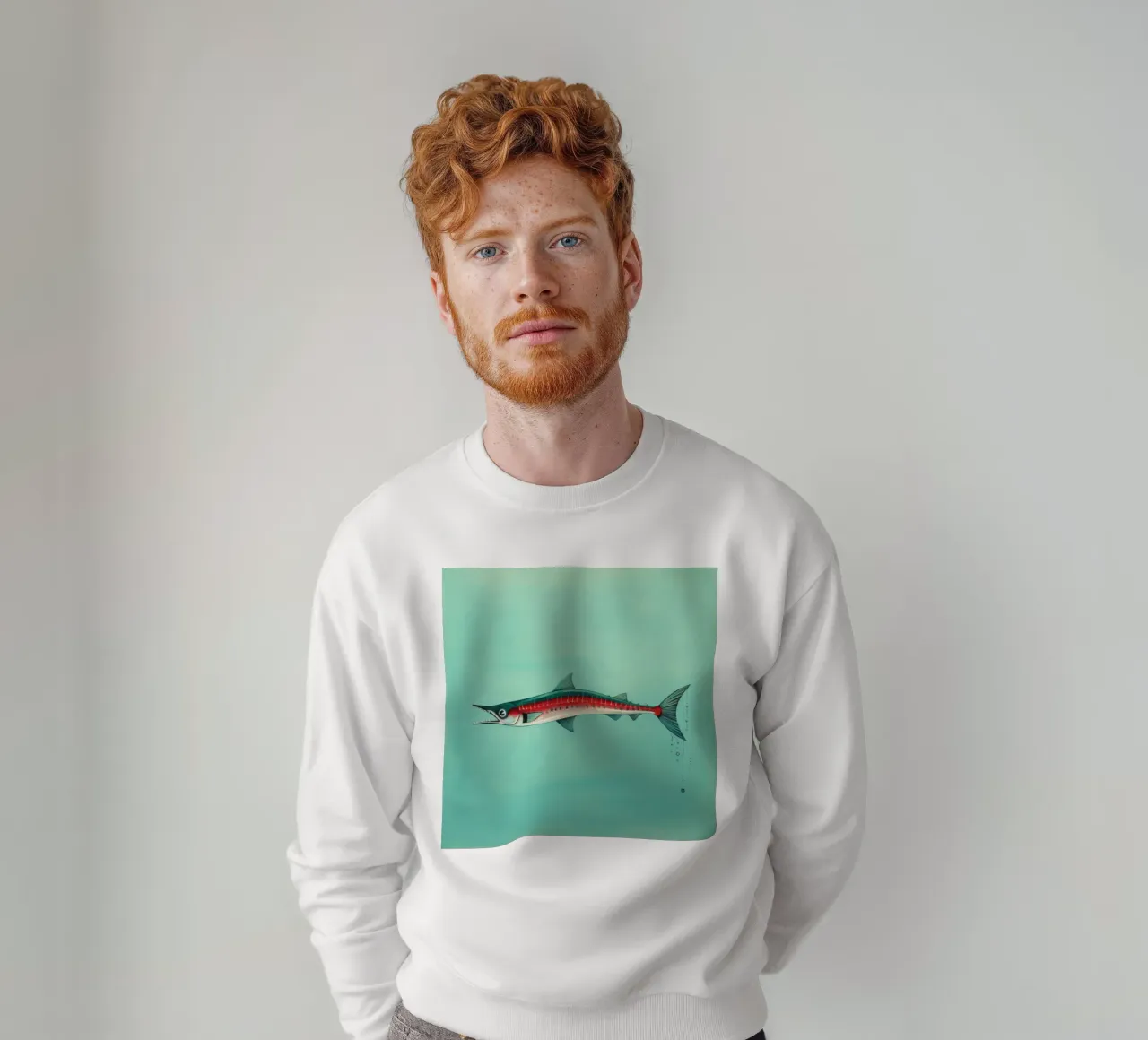 Barracuda minimo 2 felpa da Minimal Animal Art