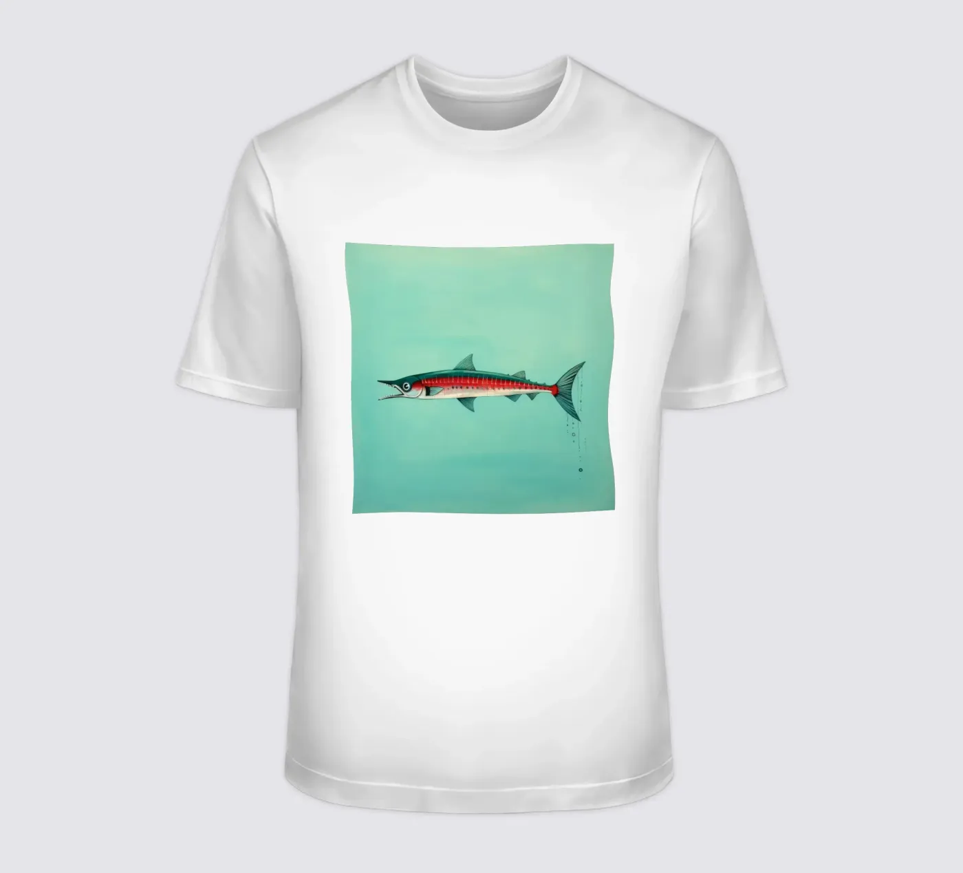 Barracuda minimo t-shirt da Minimal Animal Art
