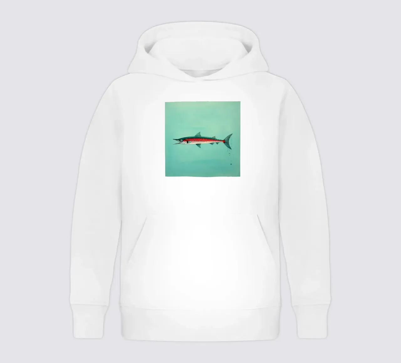Barracuda minimo 2 felpa bambino con cappuccio da Minimal Animal Art