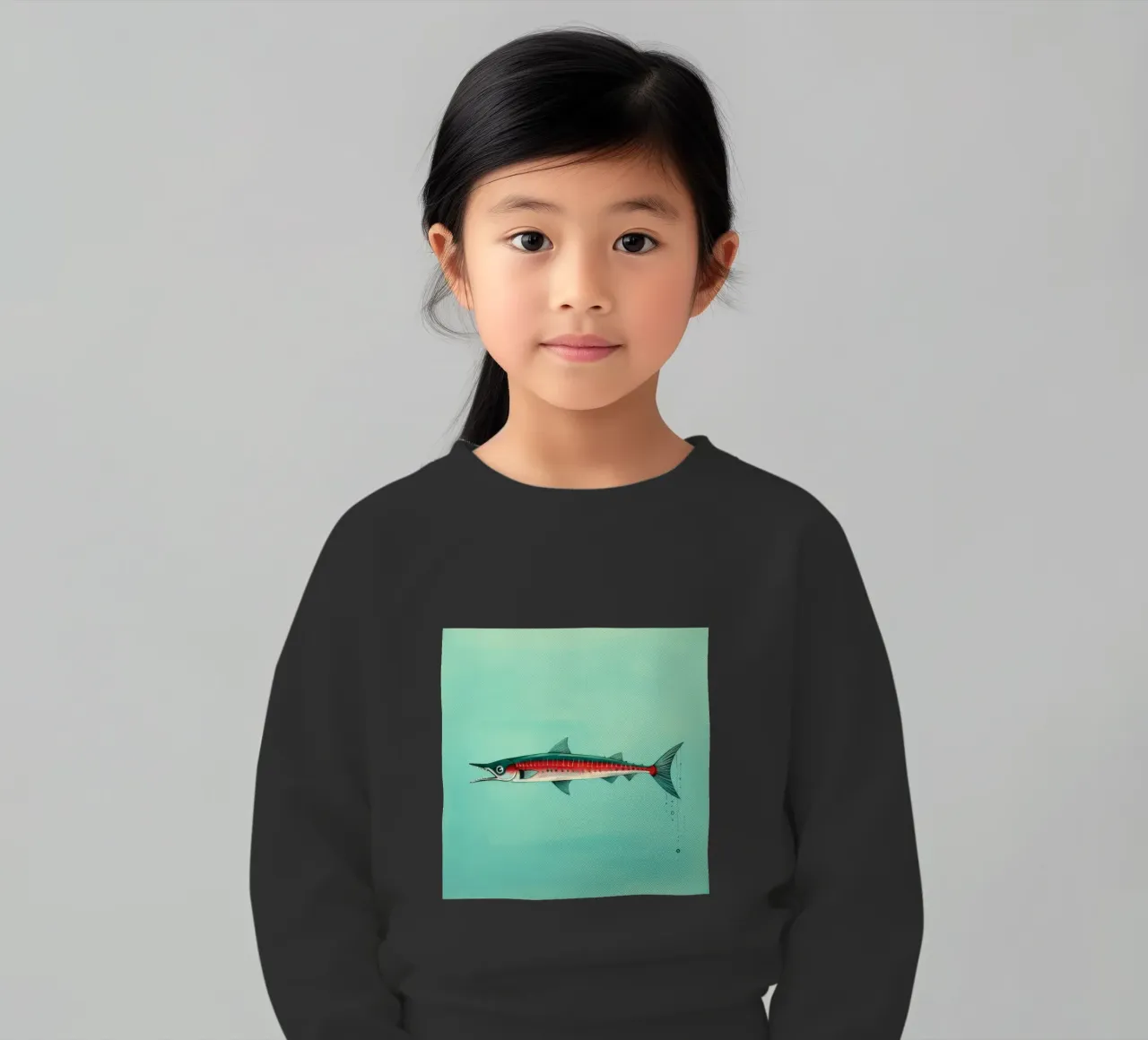 Barracuda minimo 2 felpa bambino da Minimal Animal Art