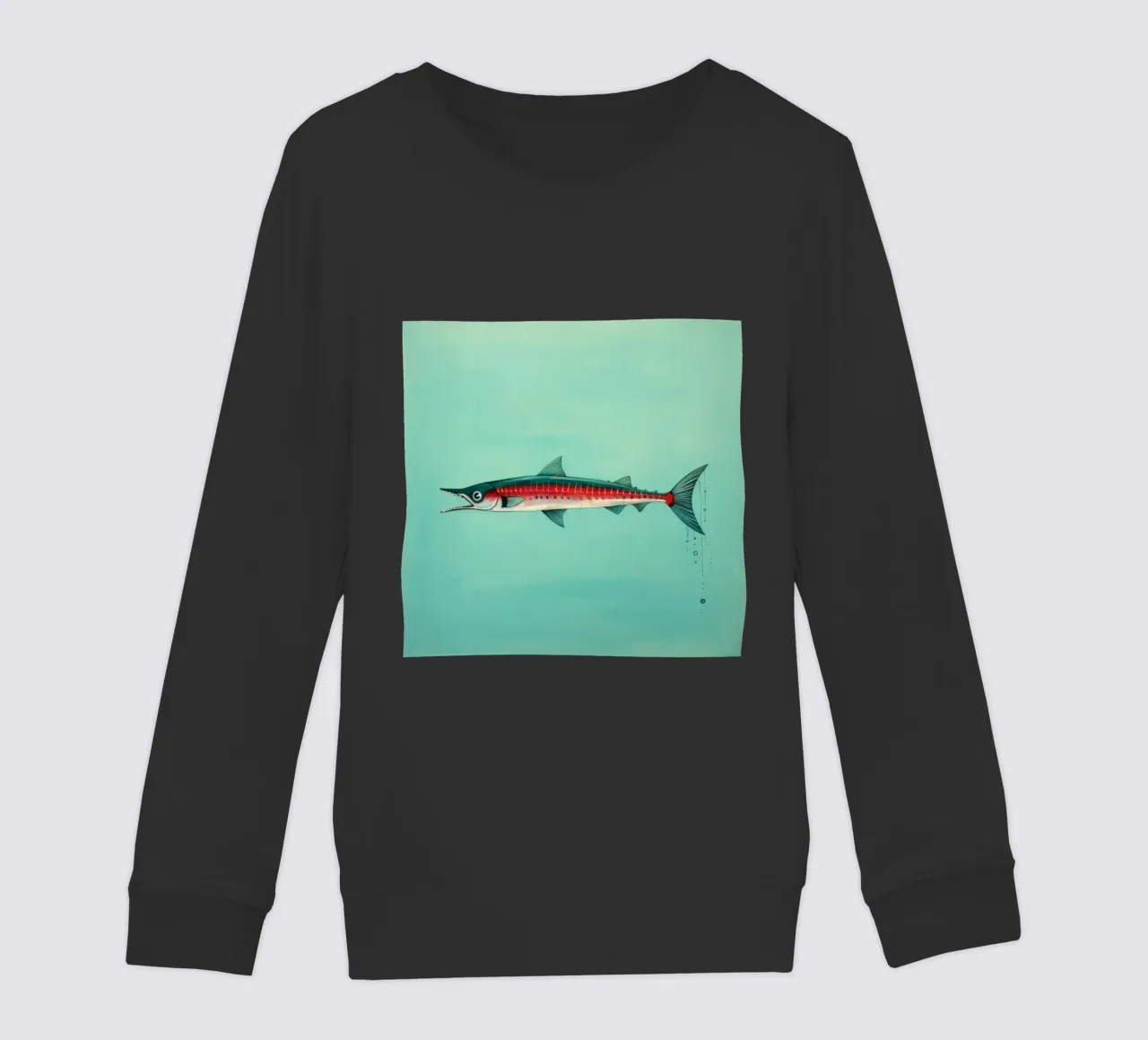 Barracuda minimo 2 felpa bambino da Minimal Animal Art