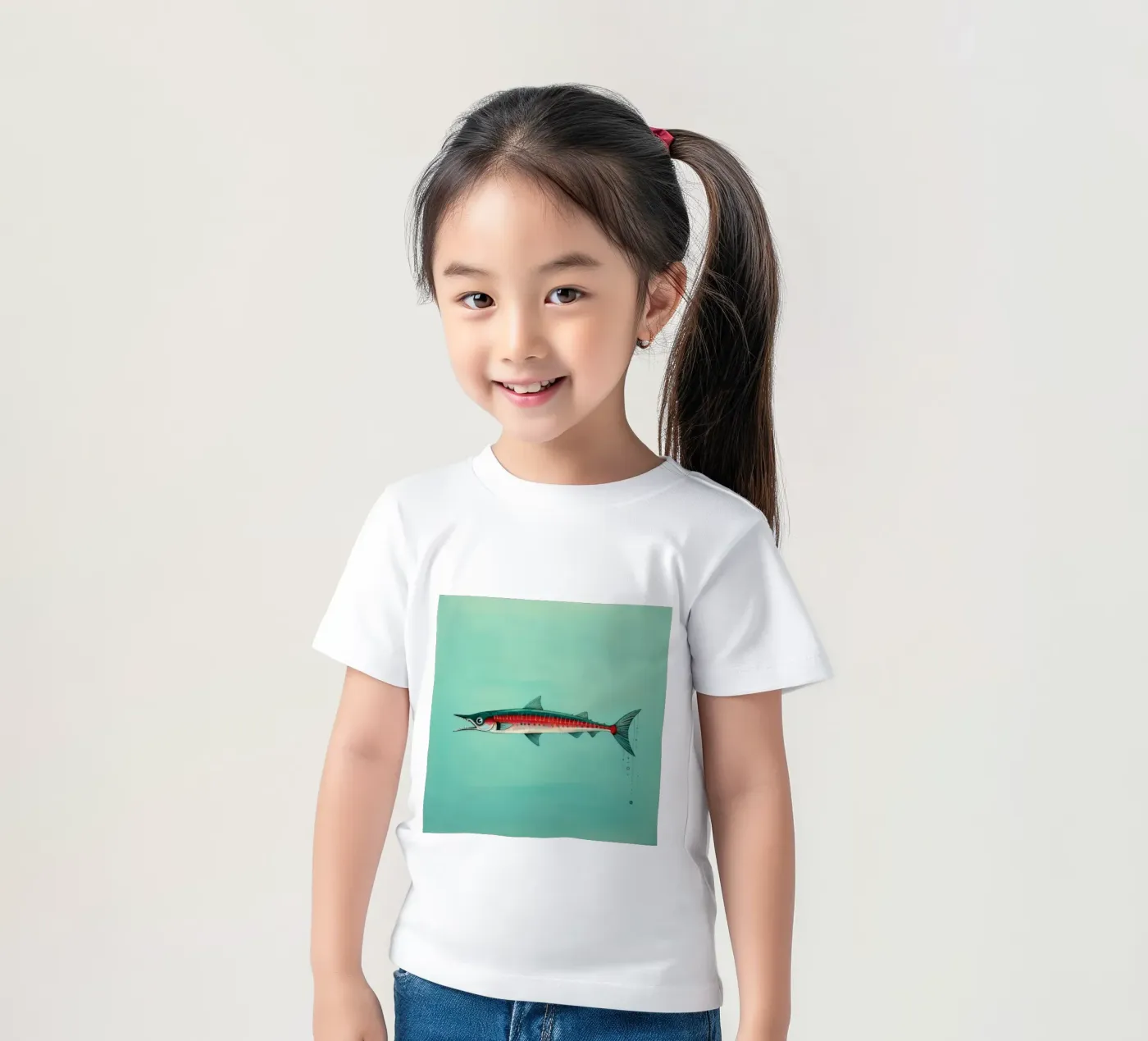 Barracuda minimo t-shirt bambini da Minimal Animal Art