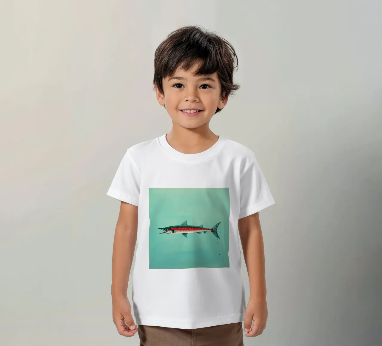 Barracuda minimo t-shirt bambini da Minimal Animal Art