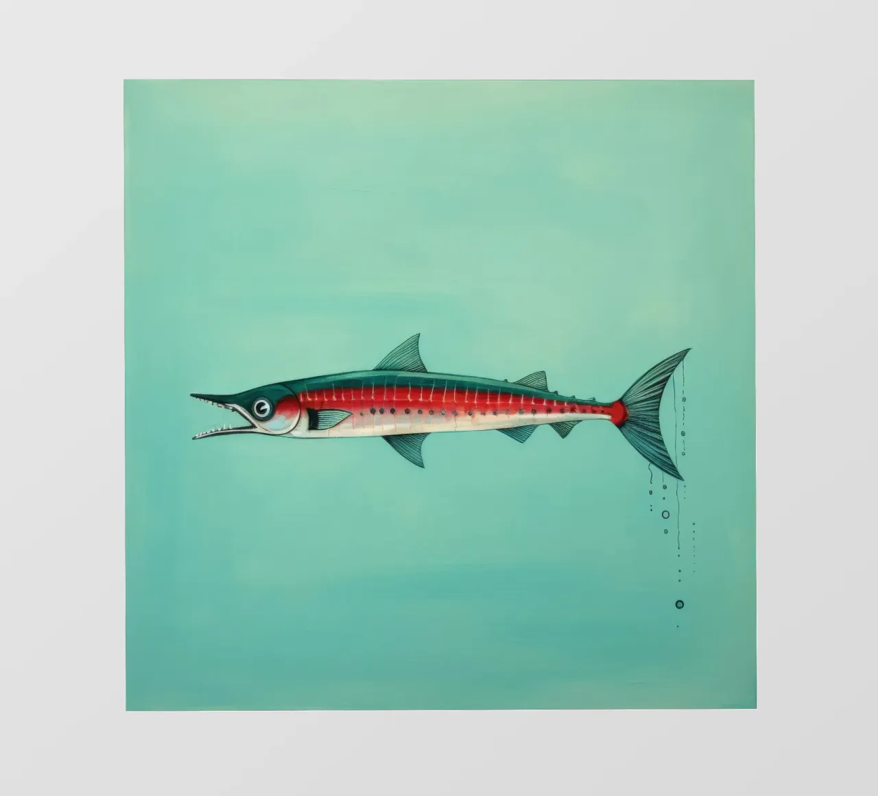 Barracuda minimo 2 pellicola backlit da Minimal Animal Art