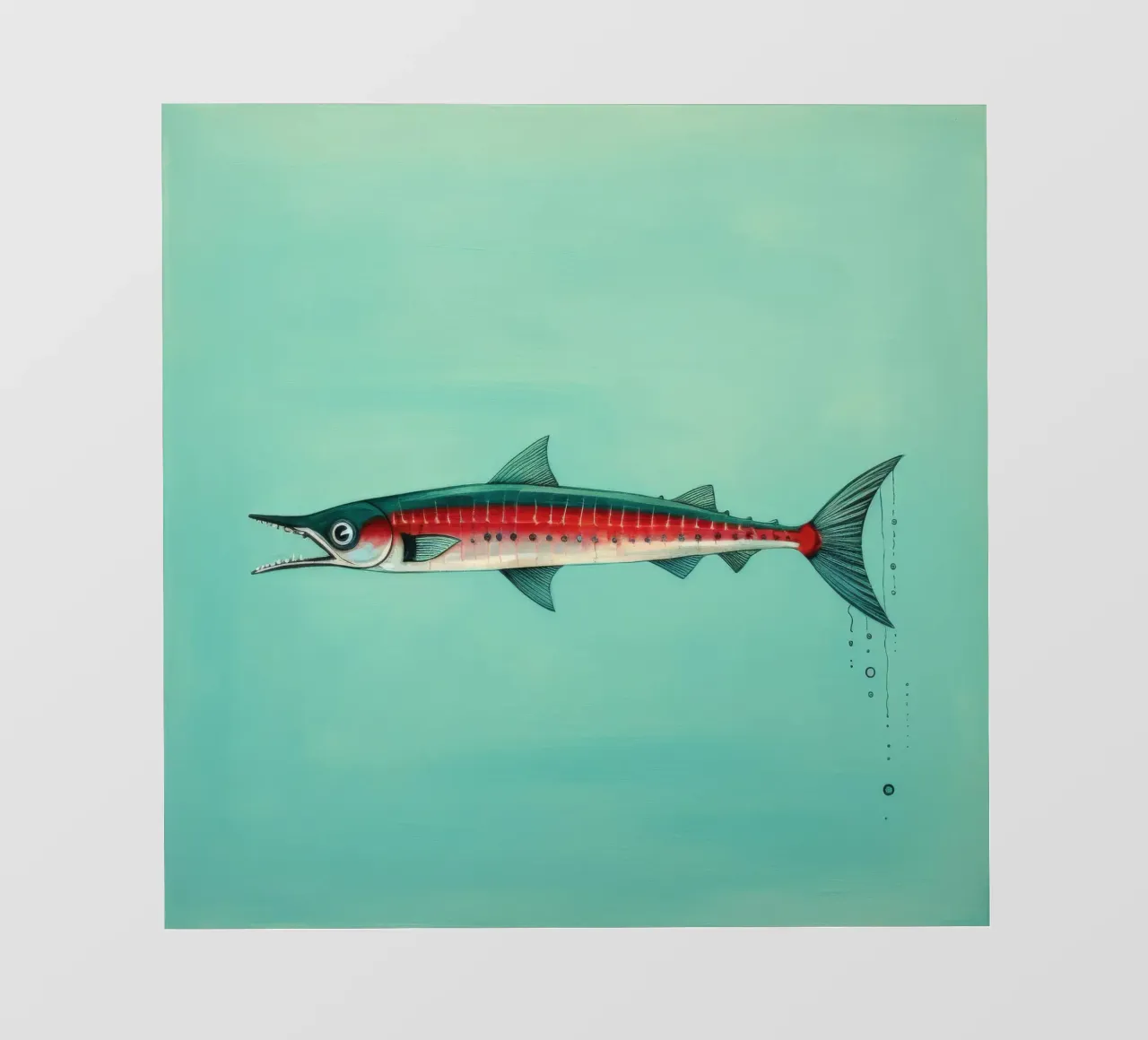 Minimum Barracuda fotobehang van Minimal Animal Art
