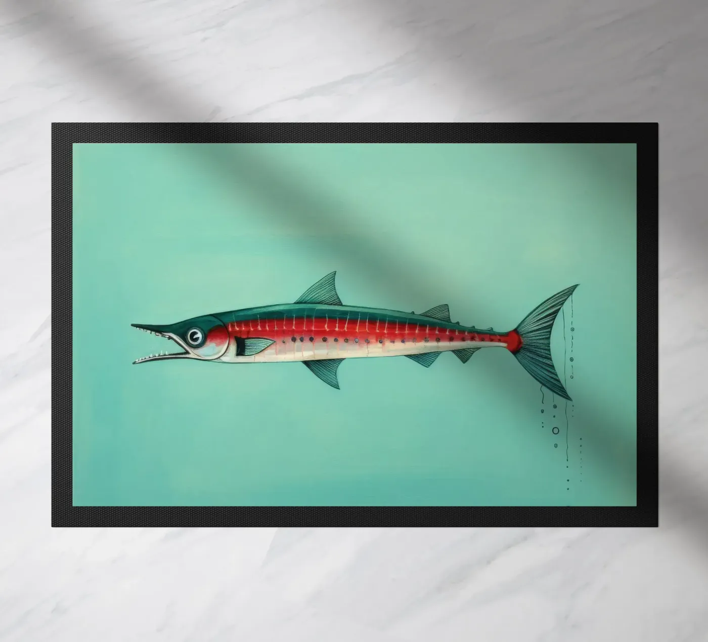 Minimum Barracuda deurmat van Minimal Animal Art