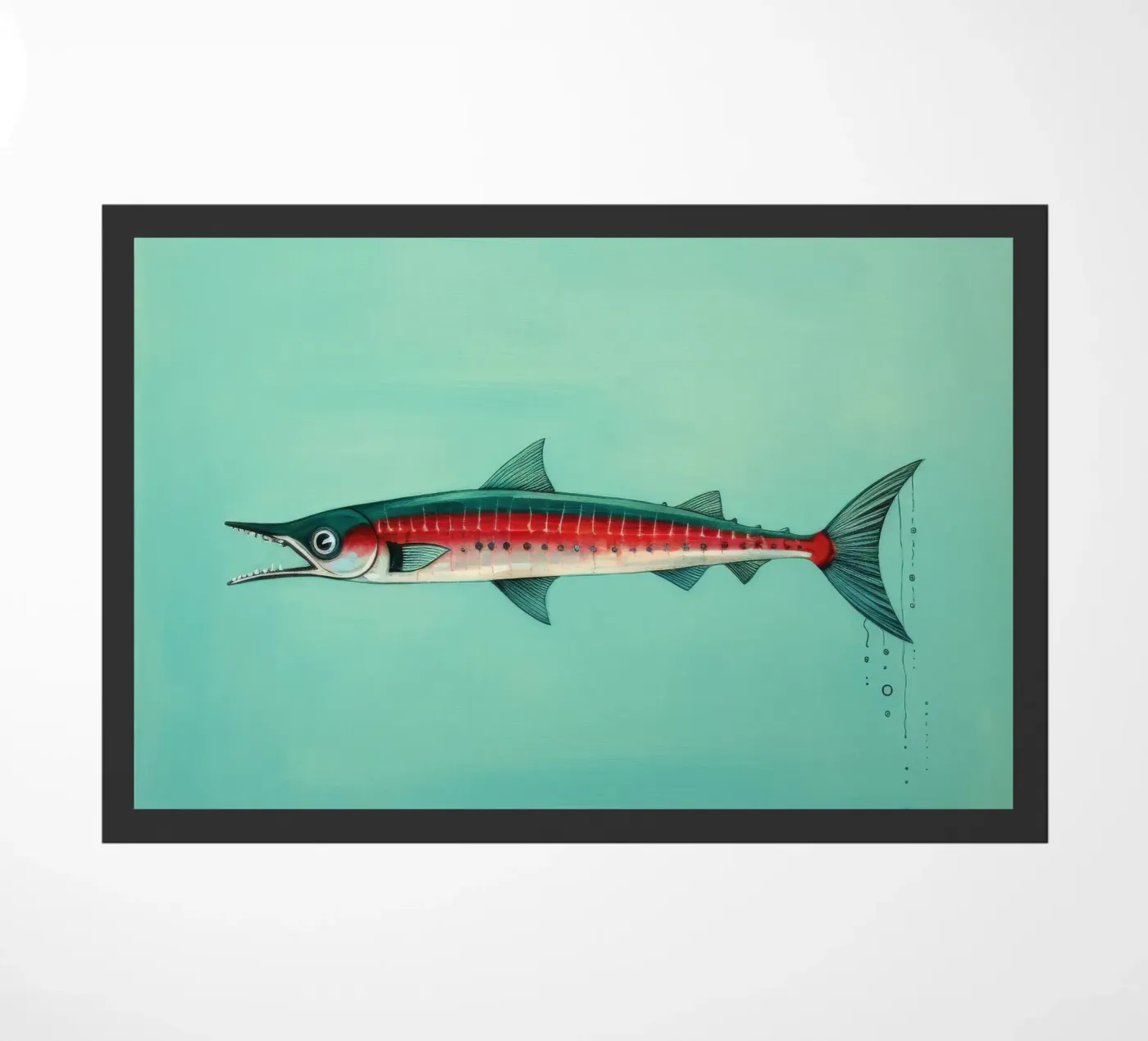 Minimum Barracuda deurmat van Minimal Animal Art
