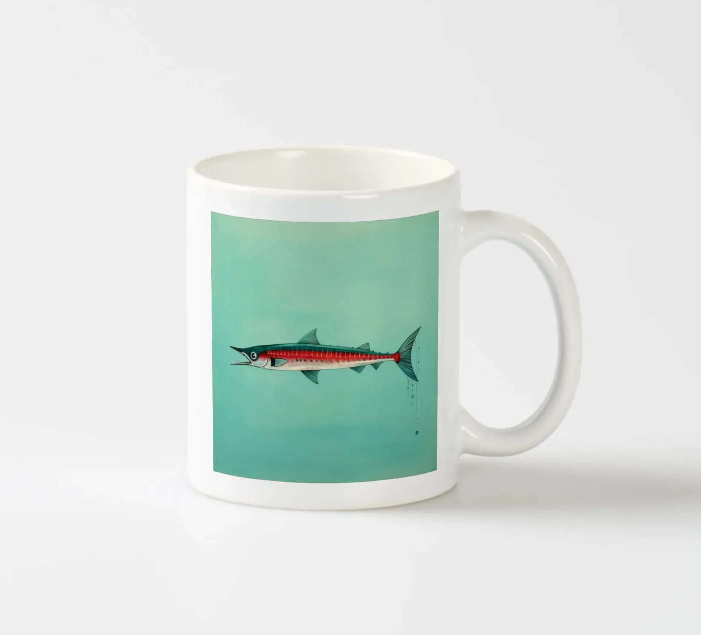 Minimum Barracuda ceramic mug by Minimal Animal Art