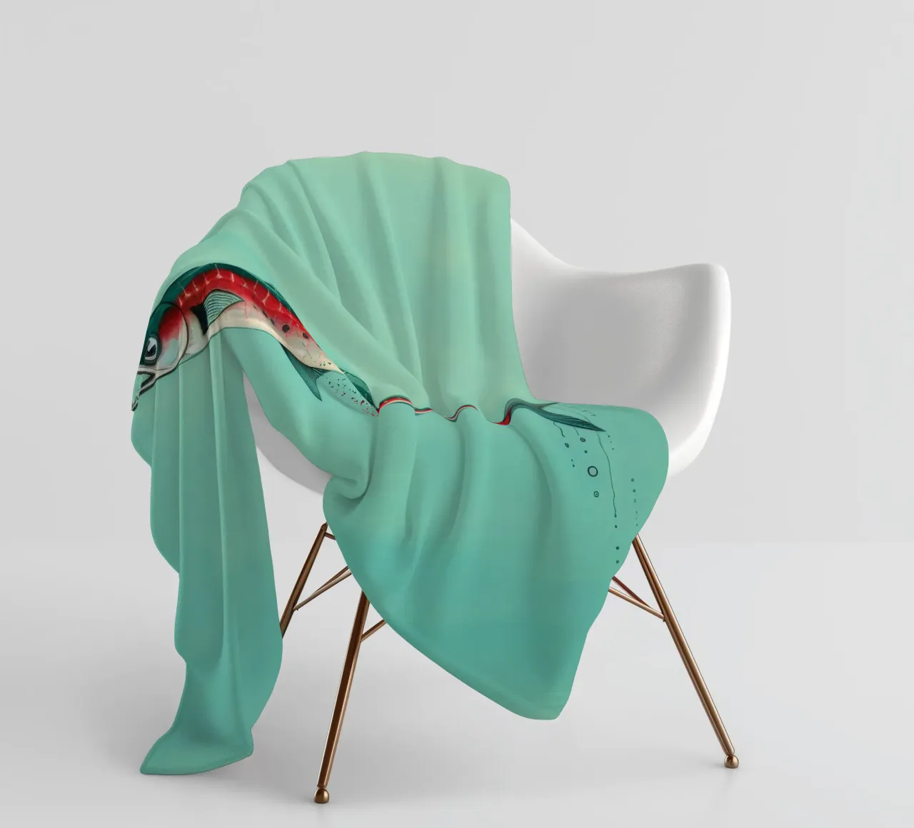 Barracuda minimo 2 coperta in pile da Minimal Animal Art