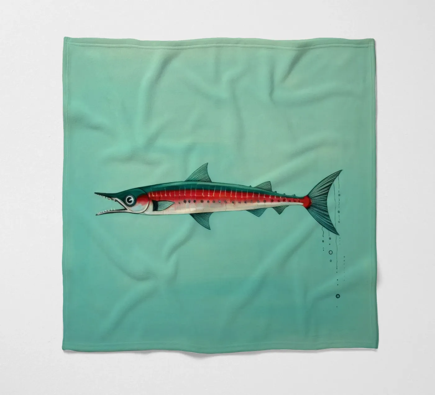 Minimum Barracuda Fleecedecke von Minimal Animal Art