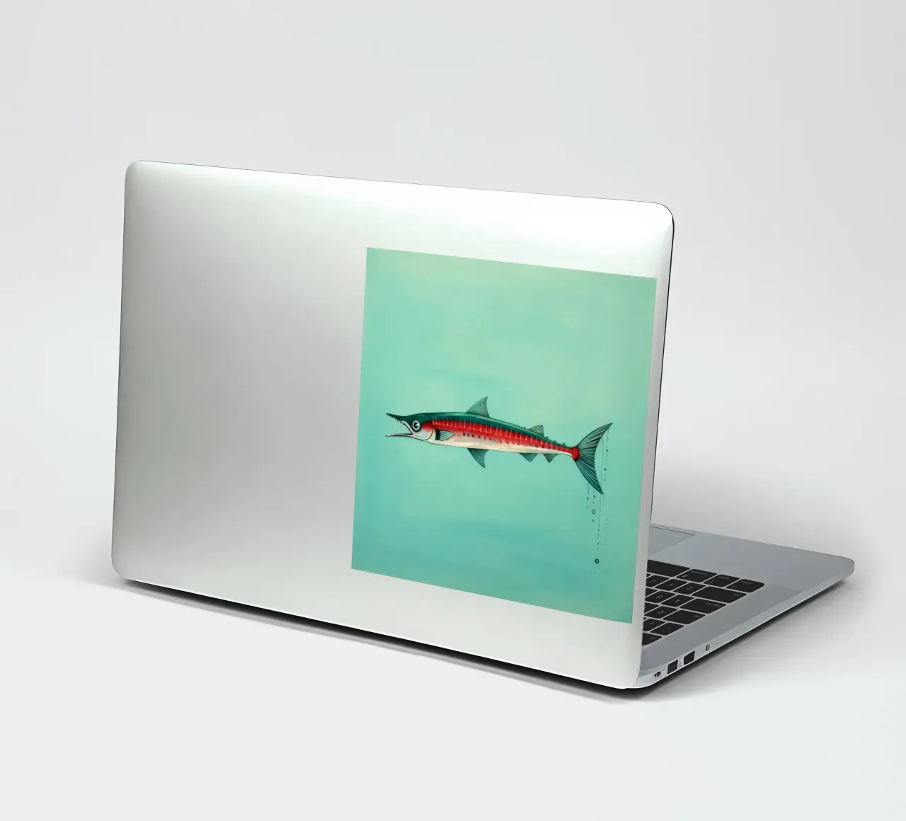Minimum Barracuda sticker by Minimal Animal Art