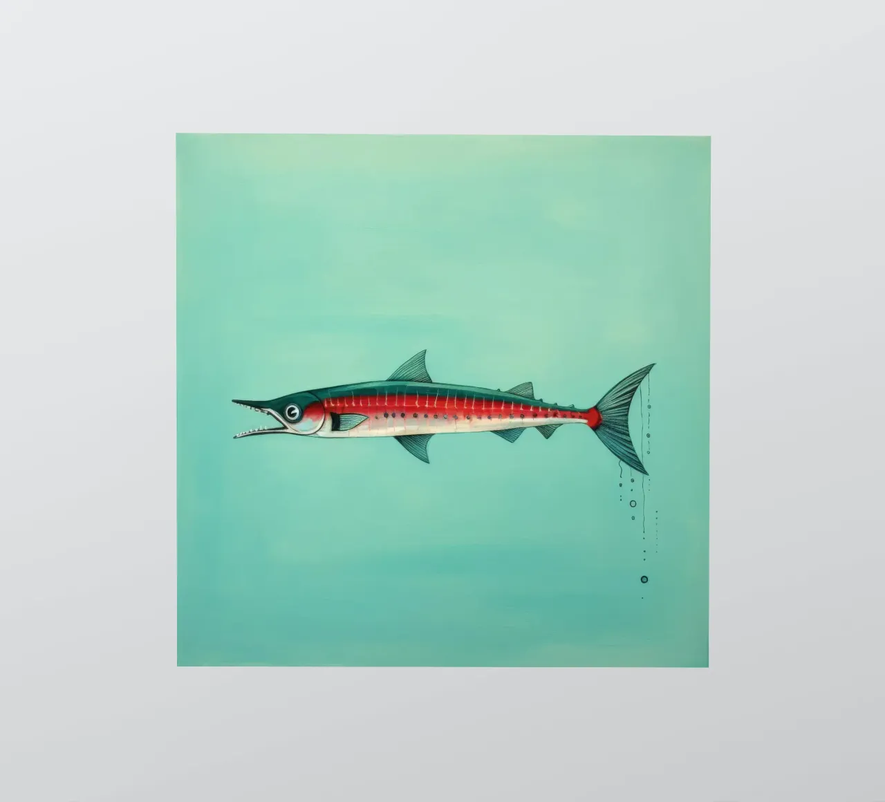 Minimum Barracuda sticker by Minimal Animal Art