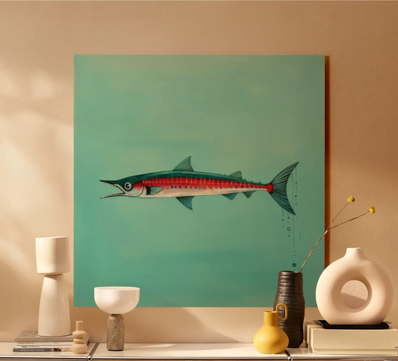 Barracuda minimo 2 alluminio dibond da Minimal Animal Art