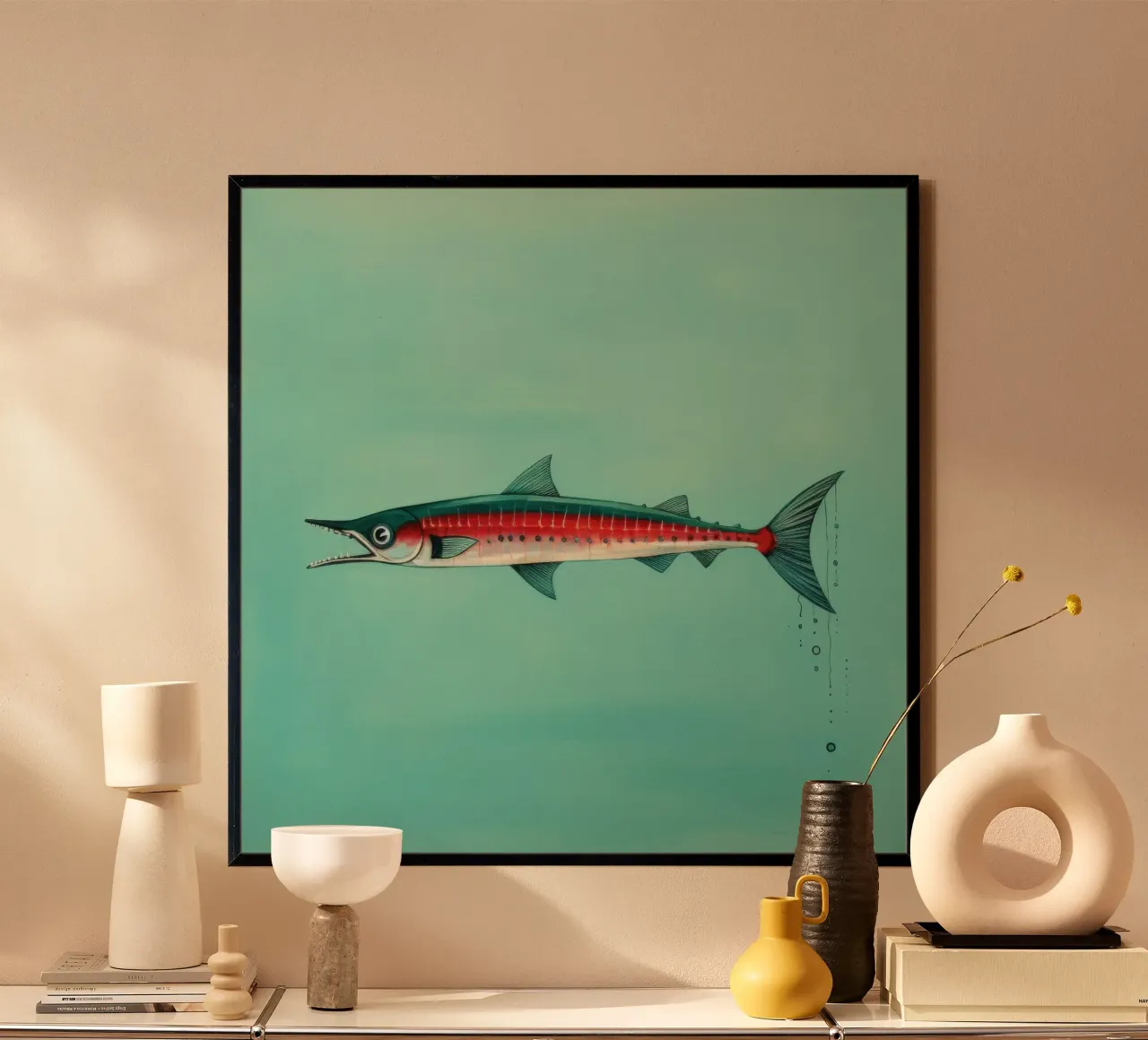Barracuda minimo 2 carta hahnemühle da Minimal Animal Art