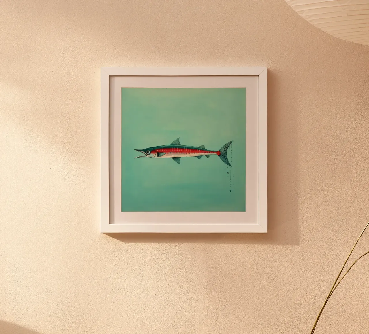 Barracuda minimo 2 poster con telaio in alluminio da Minimal Animal Art