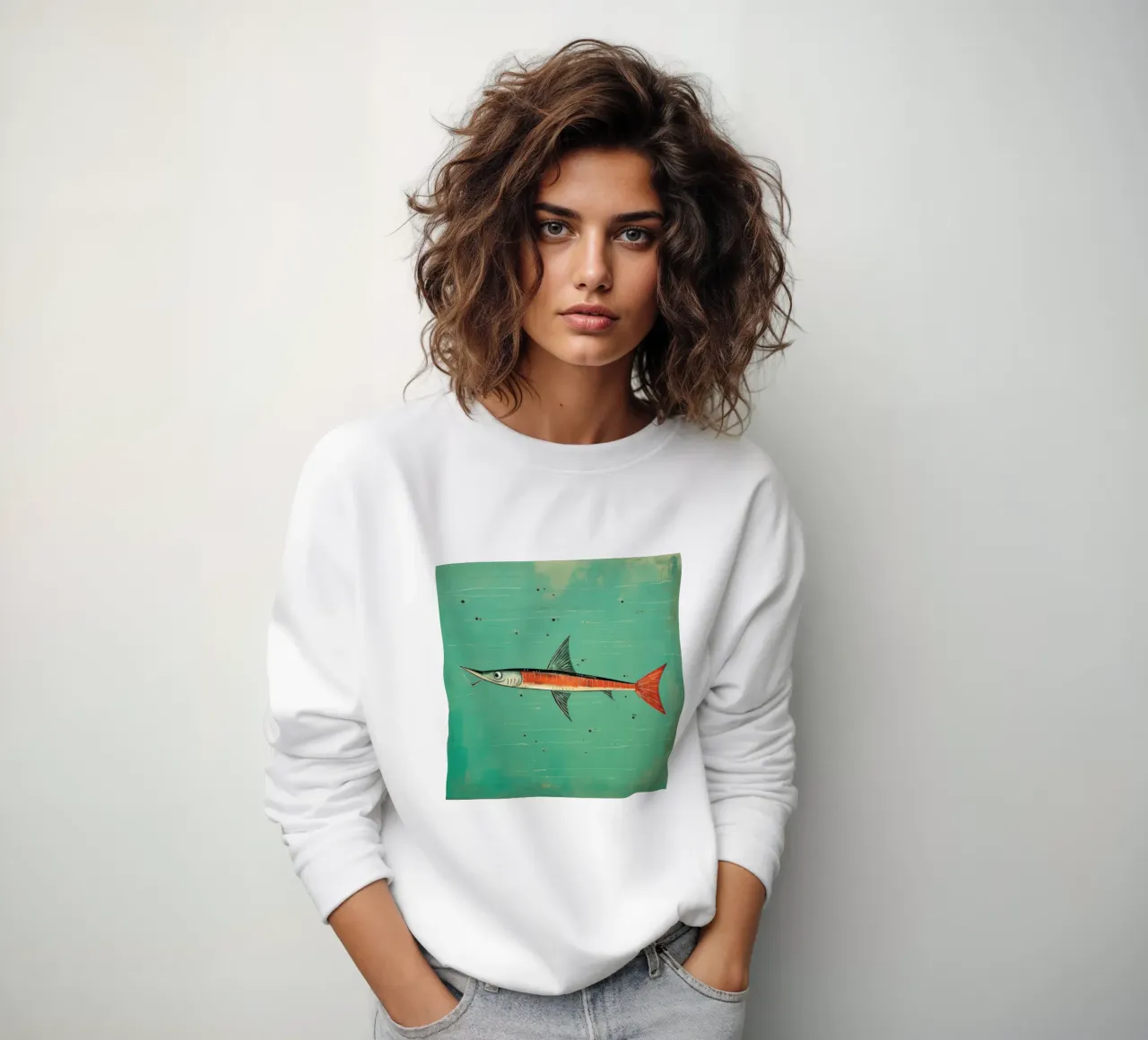 Minimal Barracuda 3 Sweatshirt von Minimal Animal Art