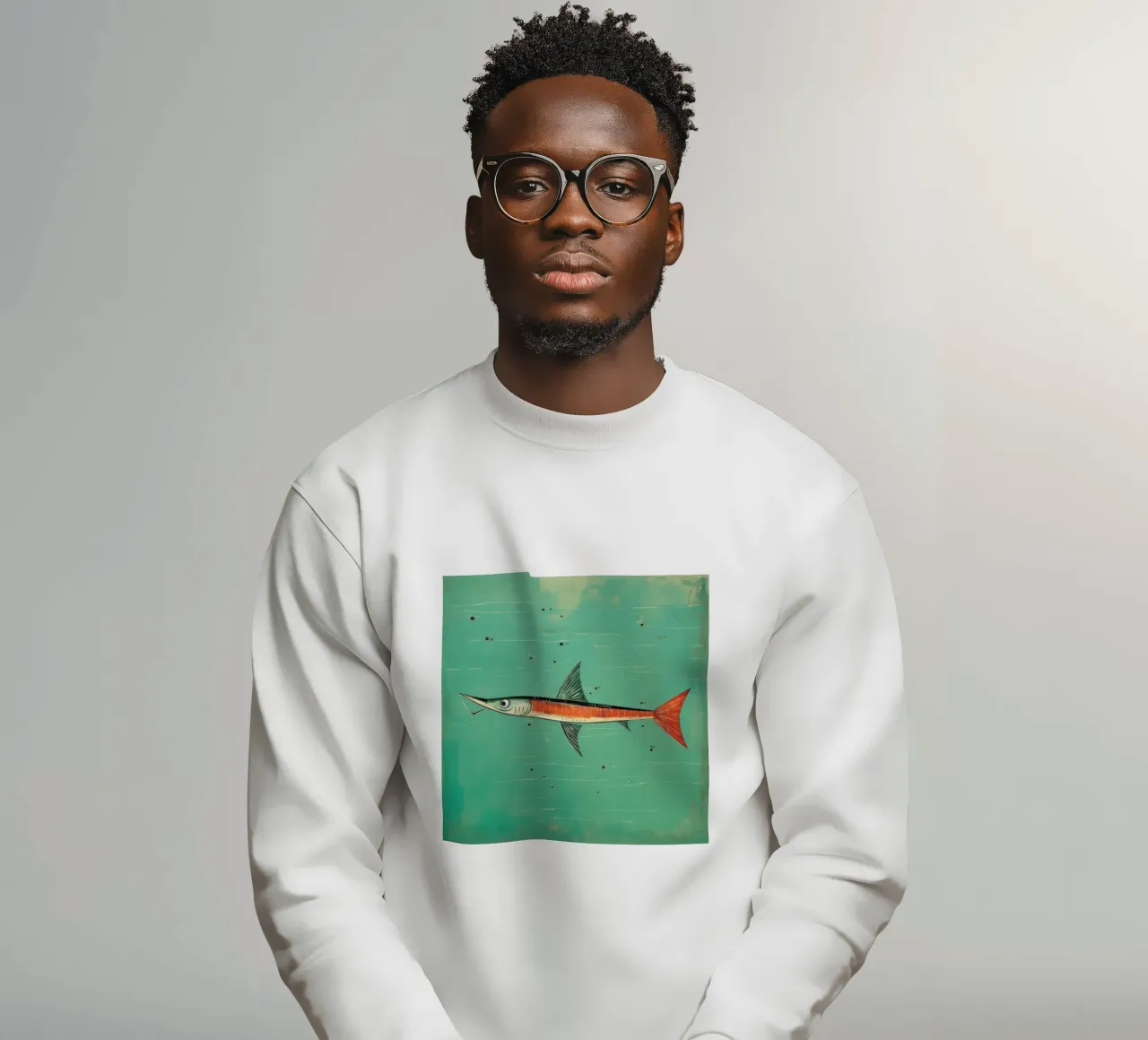 Minimal Barracuda 3 Sweatshirt von Minimal Animal Art