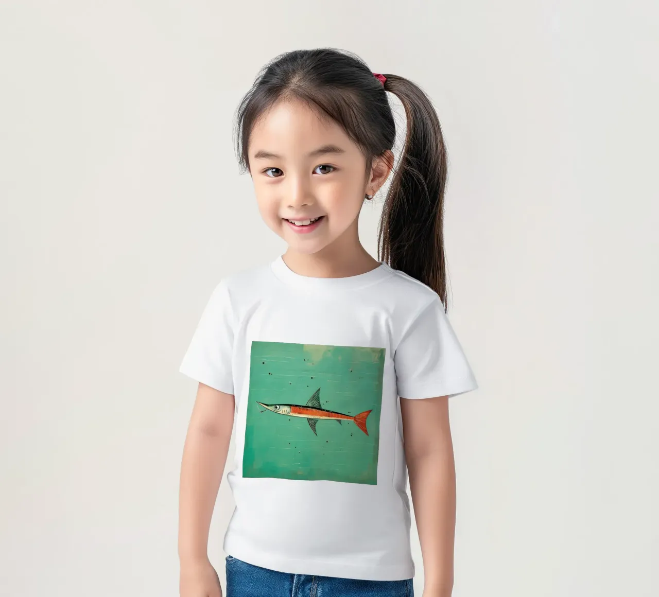 Barracuda minimo t-shirt bambini da Minimal Animal Art