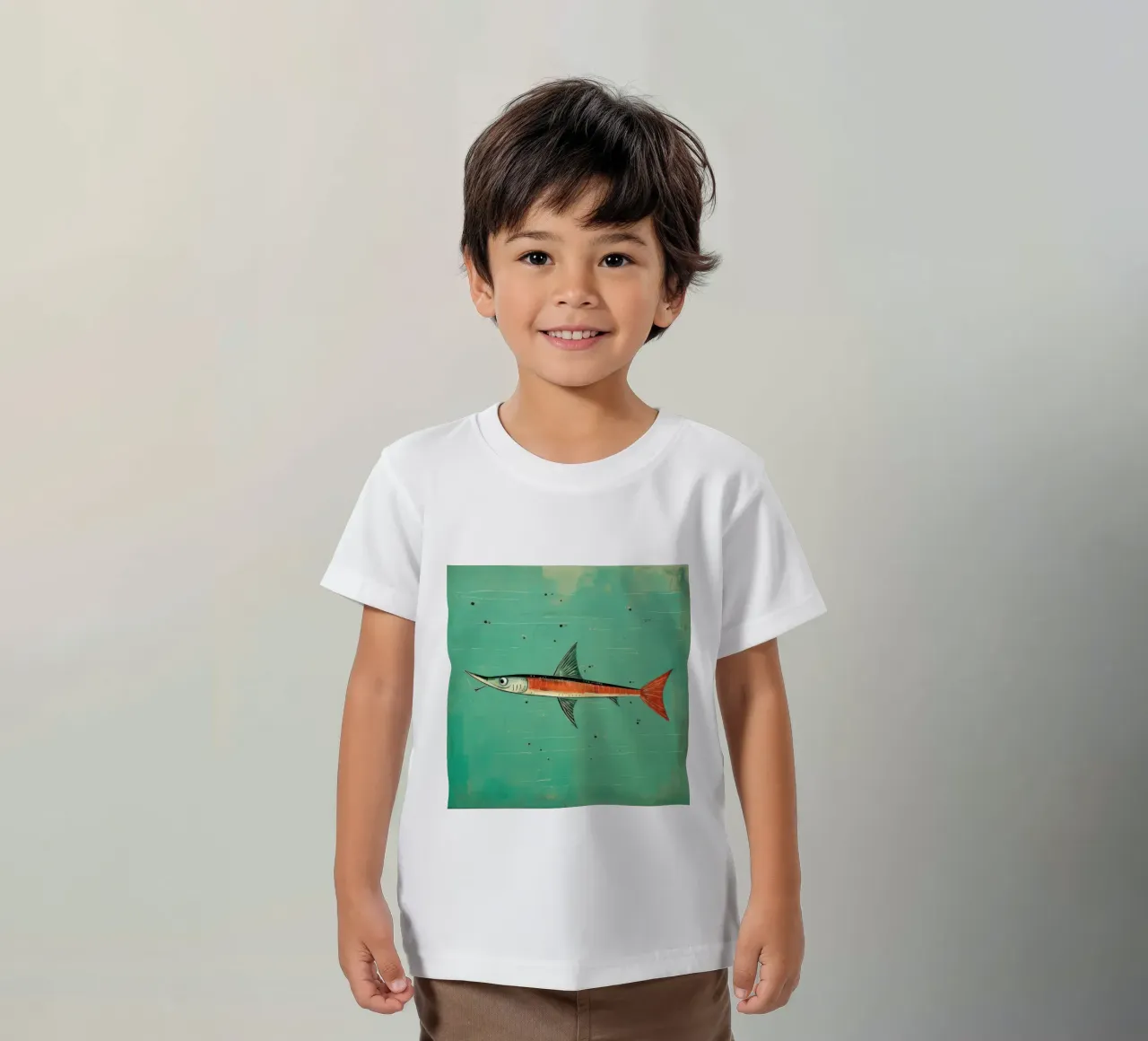 Barracuda minimo t-shirt bambini da Minimal Animal Art