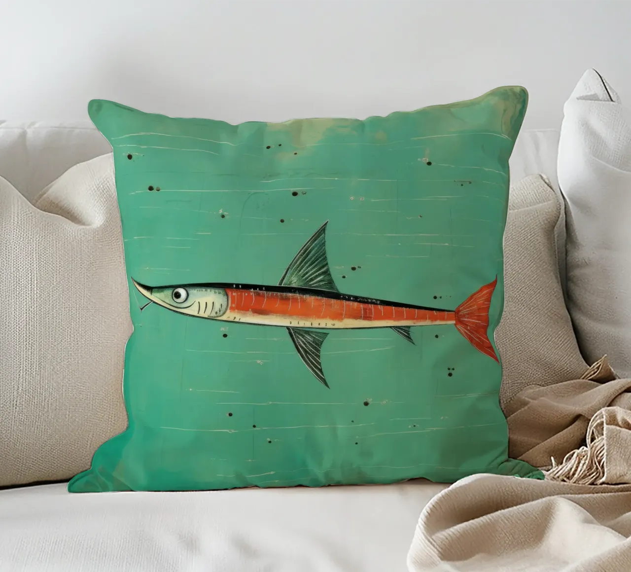 Barracuda minimo 3 cuscino da Minimal Animal Art